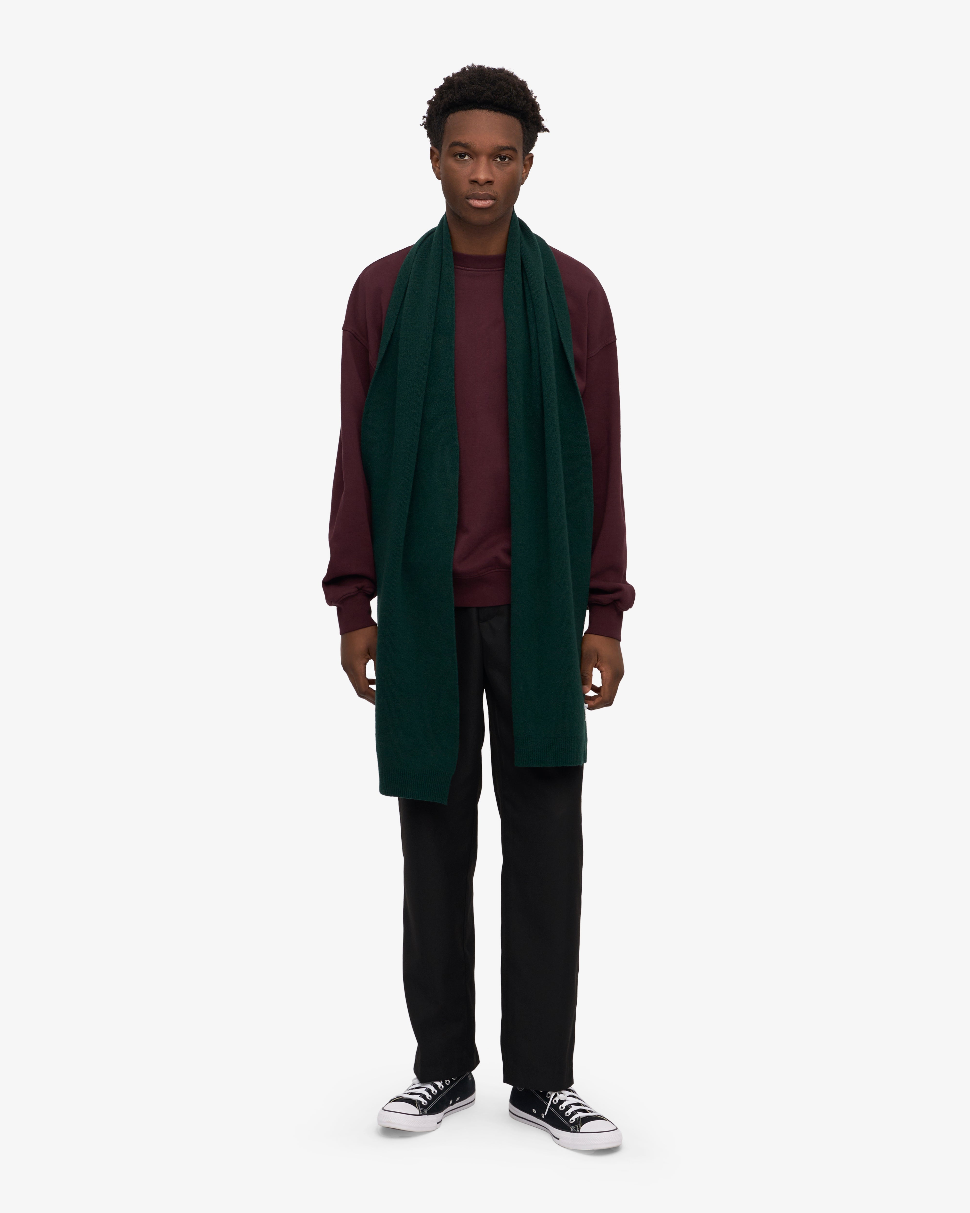 Premium Merino Wool Scarf for Women & Men - Soft Warm Winter Accessory in Emerald Green - Perfect for Cold Weather, Outdoor Activities & Fashion Styling