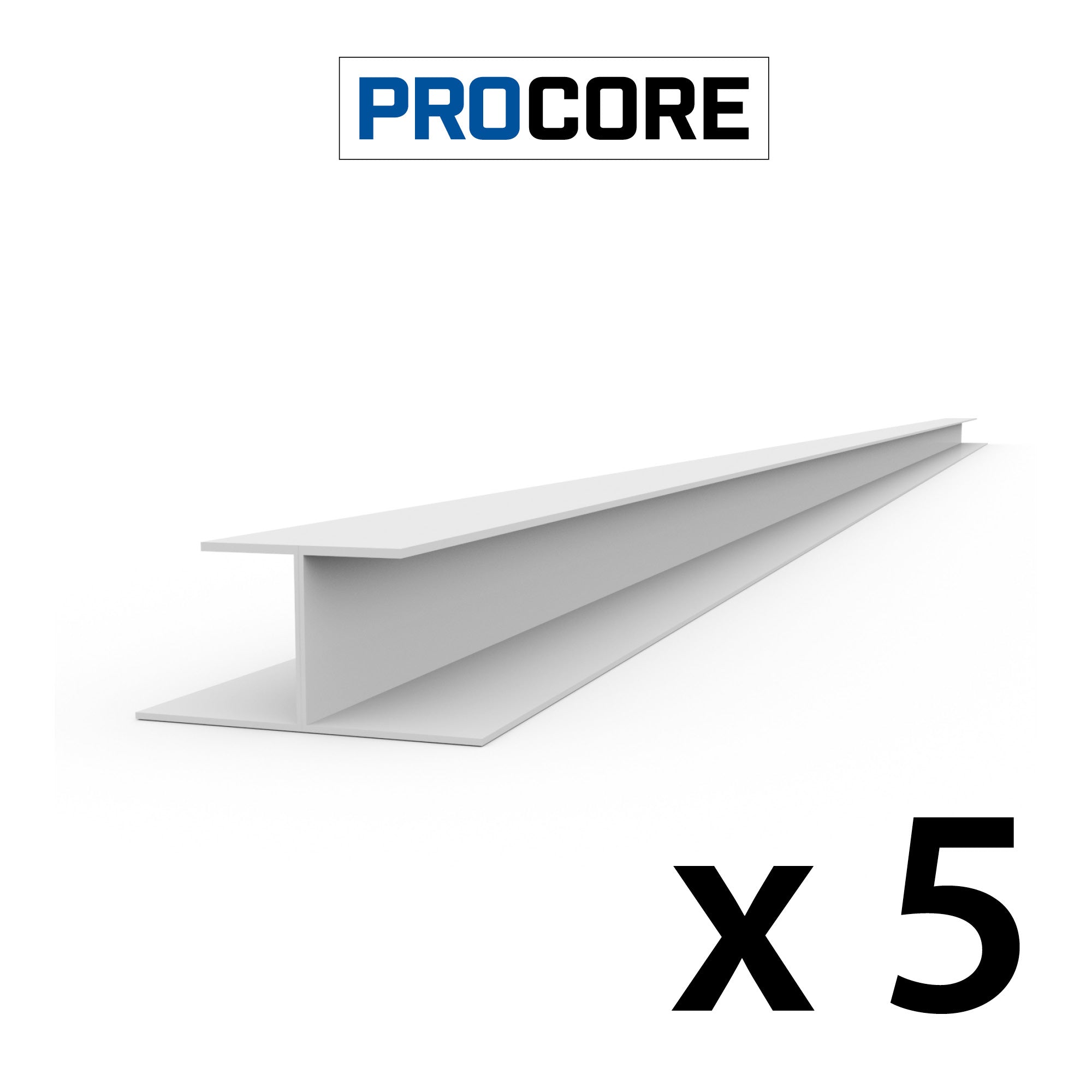8 ft. PROCORE PVC H Trim Pack - Durable PVC Trim for Home Improvement & Construction Projects - Perfect for Window, Door & Wall Trim Installation
