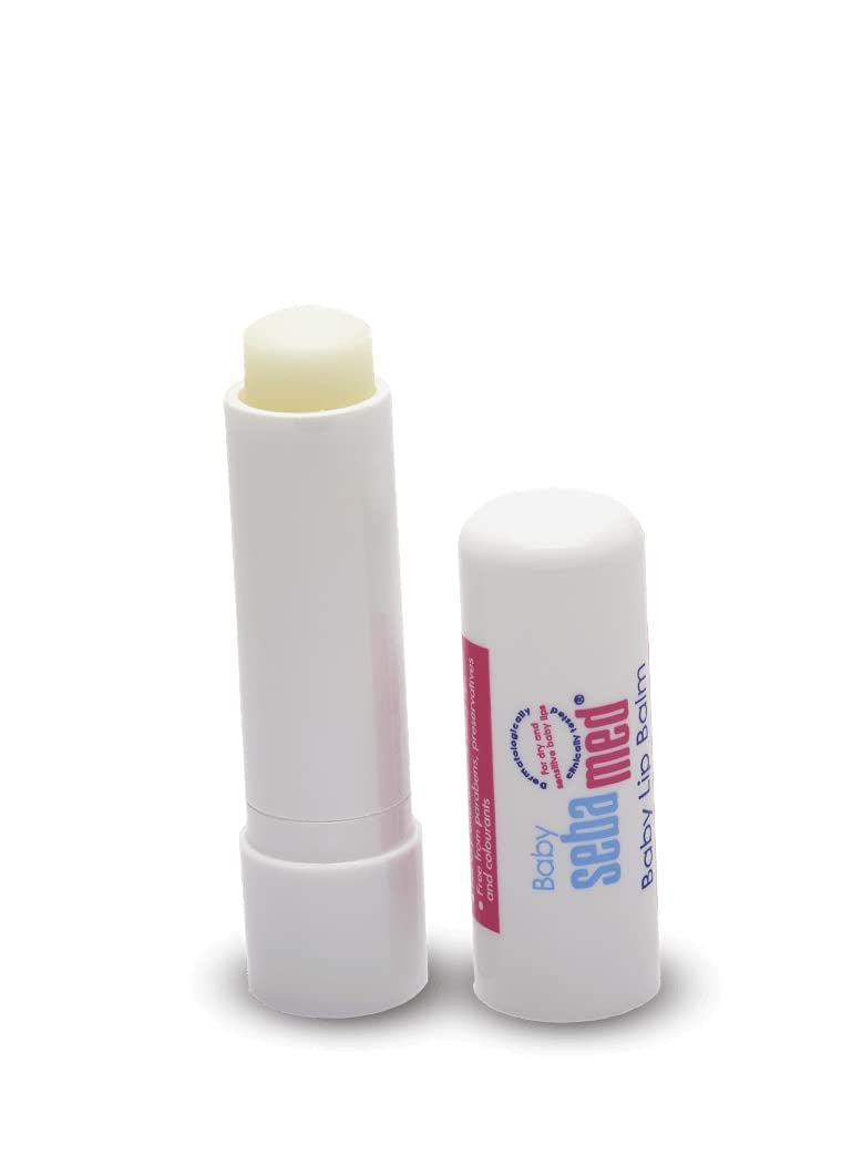 SebaMed Baby Lip Balm 4.8g - Ultra Moisturizing with Shea Butter, Jojoba Oil & Beeswax - Gentle Care for Dry & Chapped Lips - Perfect for Newborns, Infants & Toddlers - Ideal for Winter, Cold Weather & Outdoor Protection
