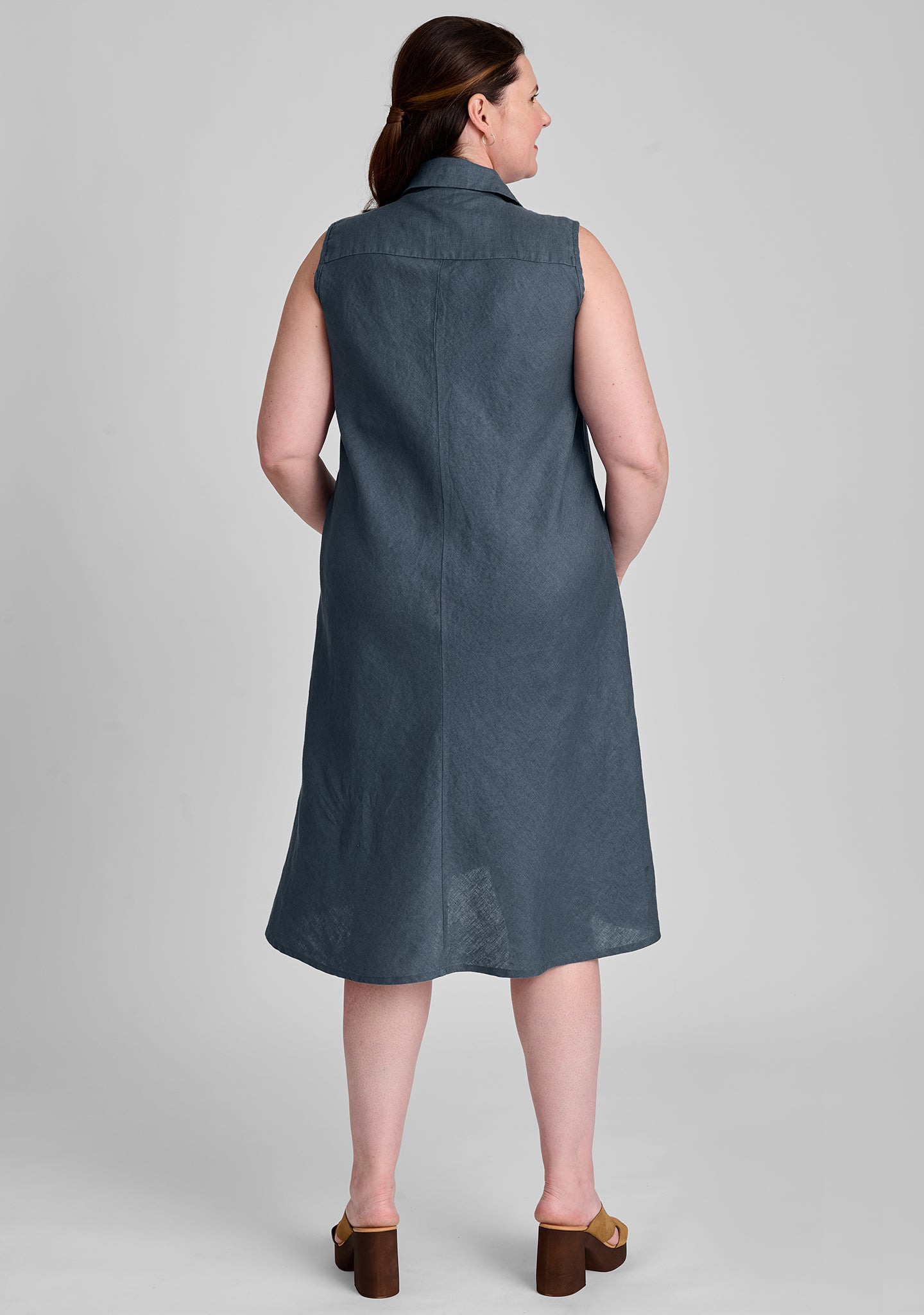Skyline Linen Button Down Dress for Women - Breathable Summer Casual Dress with Pockets | Perfect for Beach, Office, and Date Night Outfits