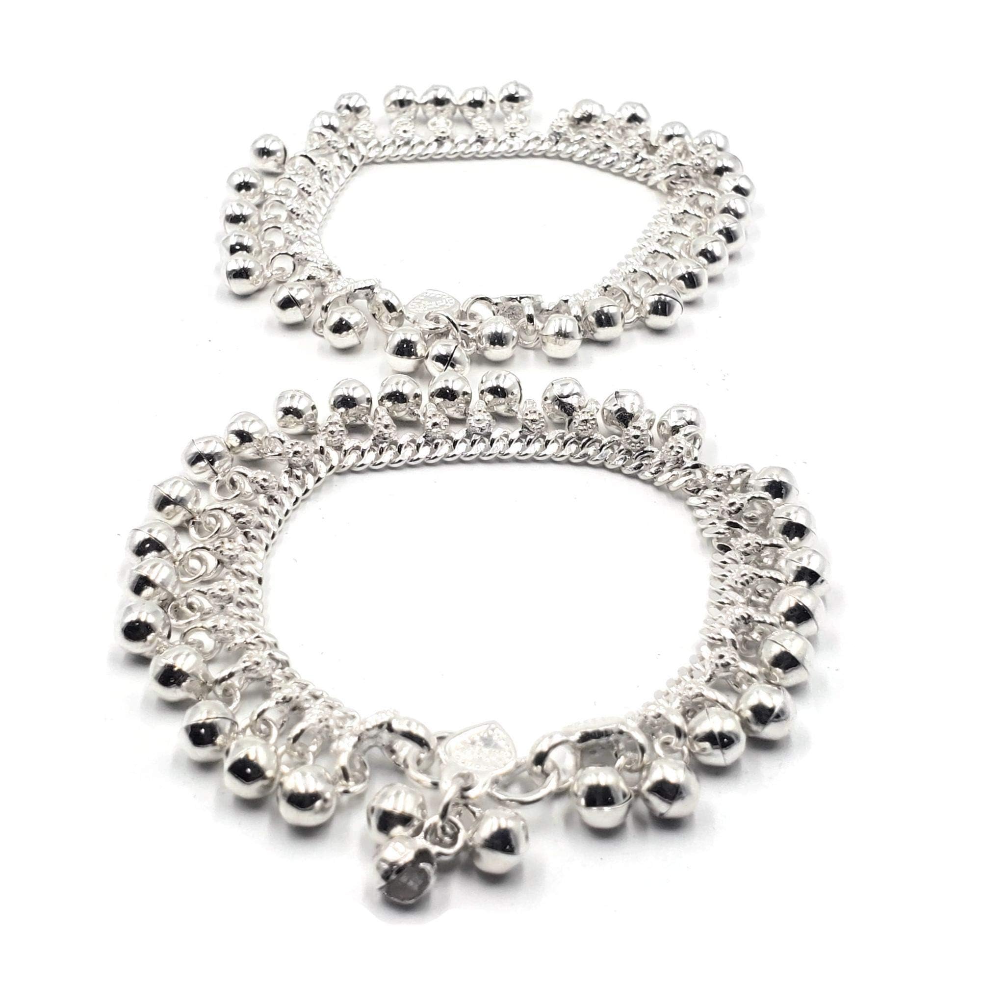 700 Silver Traditional Bell Anklet for Women - Handcrafted Adjustable Ankle Bracelet with Charming Bells | Perfect for Boho Fashion, Yoga, Meditation & Festival Accessories