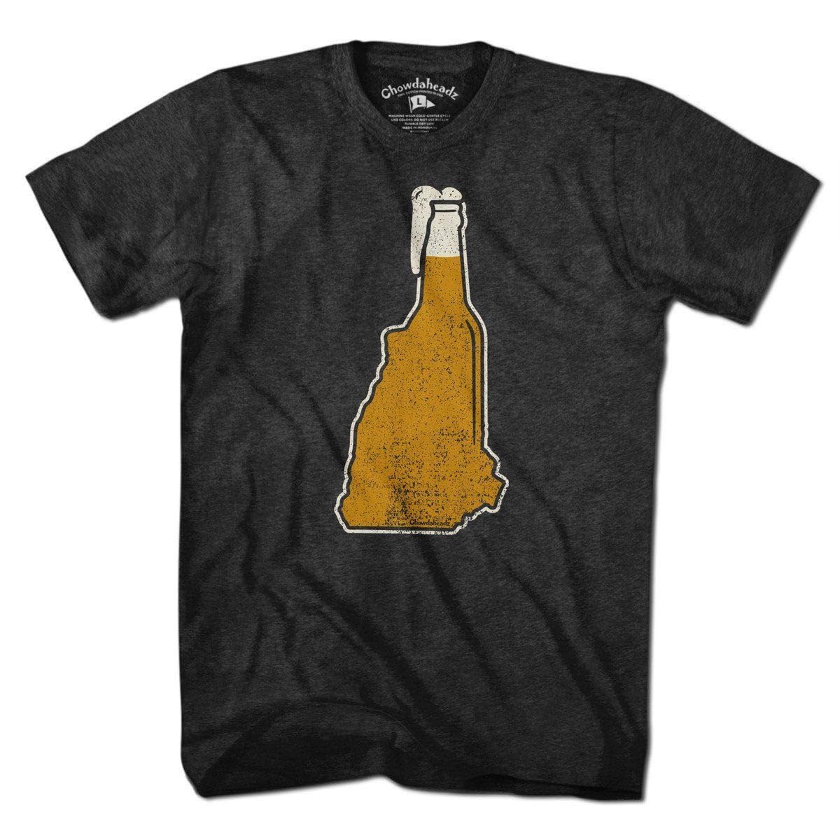 Chowdaheadz Brew Hampshire Vintage T-Shirt - Soft Unisex Cotton Blend Tee for Casual Wear & Beer Lovers
