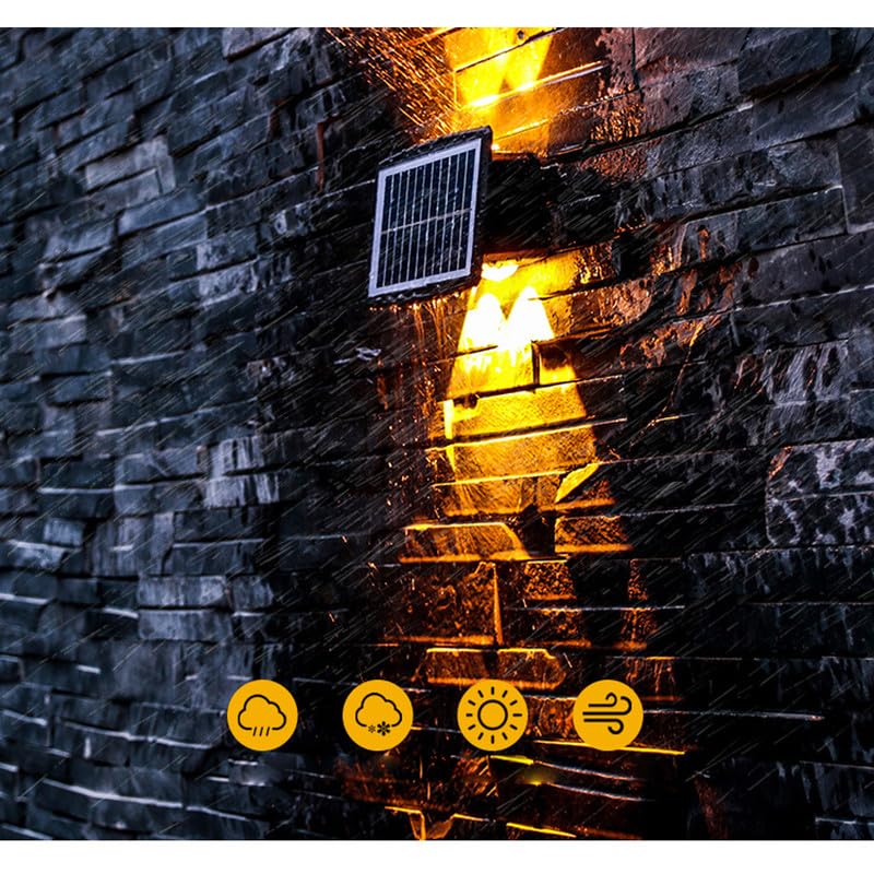Emrefashion Solar Wall Lights - Outdoor Solar Powered LED Step Lights for Deck, Fence & Garden (4 LED*2, Multi-Color) - Perfect for Patio, Pathway & Landscape Lighting