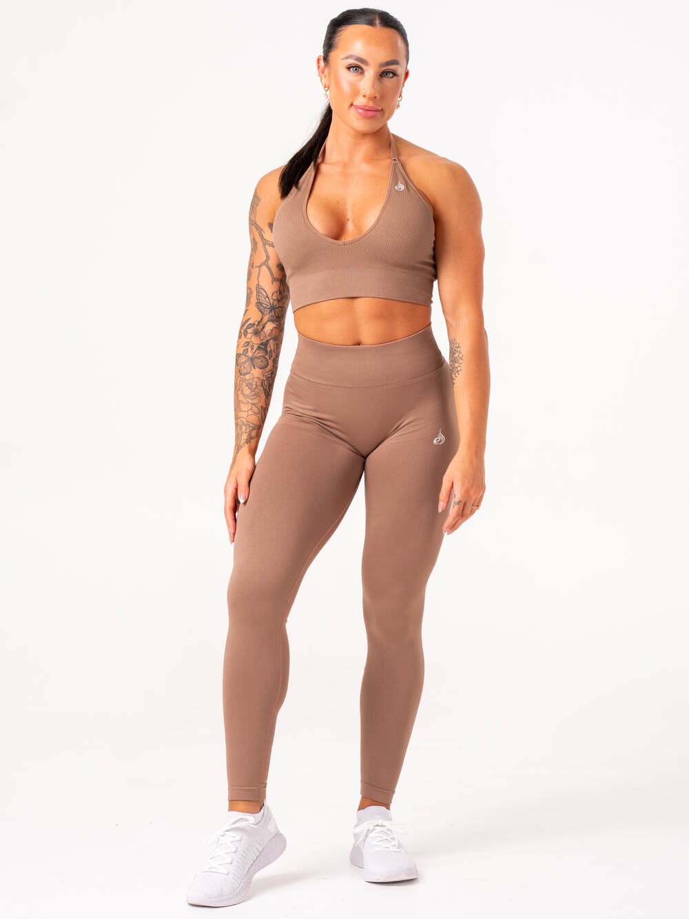 Lift Scrunch Butt Lifting Leggings for Women - High Waisted Tummy Control Yoga Pants in Almond Color - Perfect for Workout, Gym & Everyday Wear