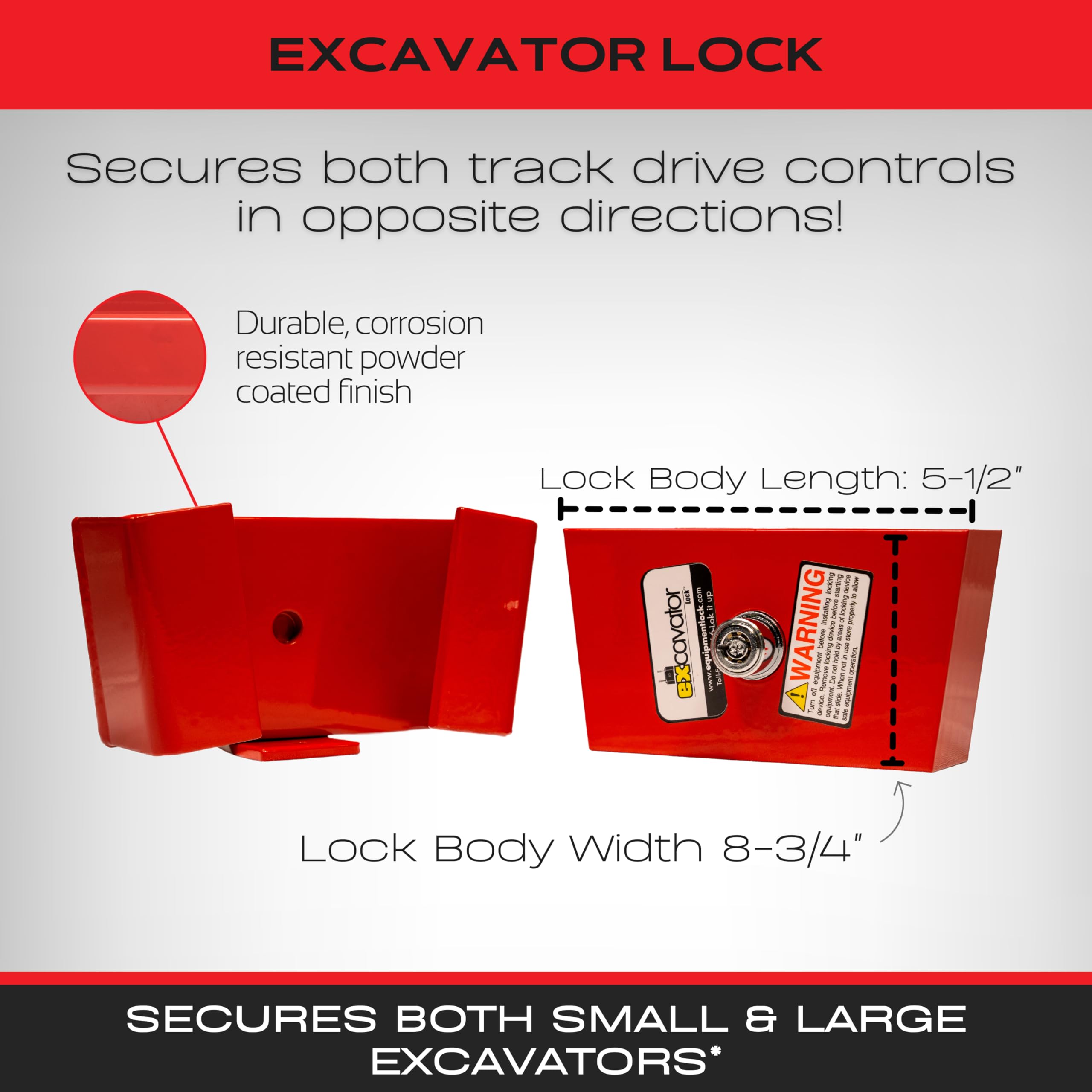 Excavator Lock - Heavy Duty Anti-Theft Equipment Lock for Earth Movers, Bulldozers & Construction Machinery | Secure Excavator Accessories & Job Site Security Devices | Ideal for Construction Sites, Mining Operations & Equipment Storage Yards