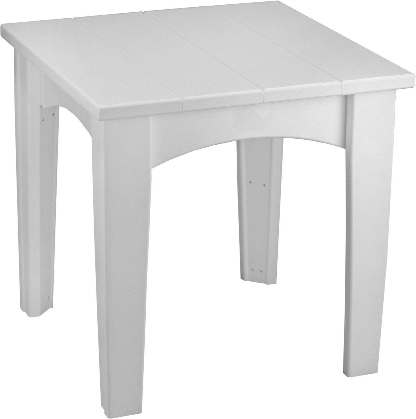 LuxCraft White Recycled Plastic Island End Table - Eco-Friendly Side Table for Living Room, Bedroom & Patio - Perfect for Coffee, Books & Decor
