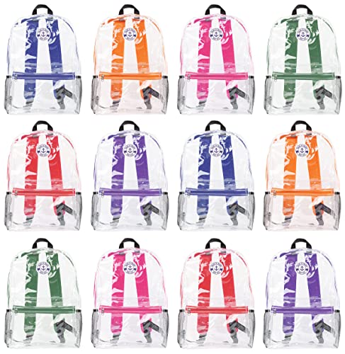12 Pack Clear With Colorful Trim