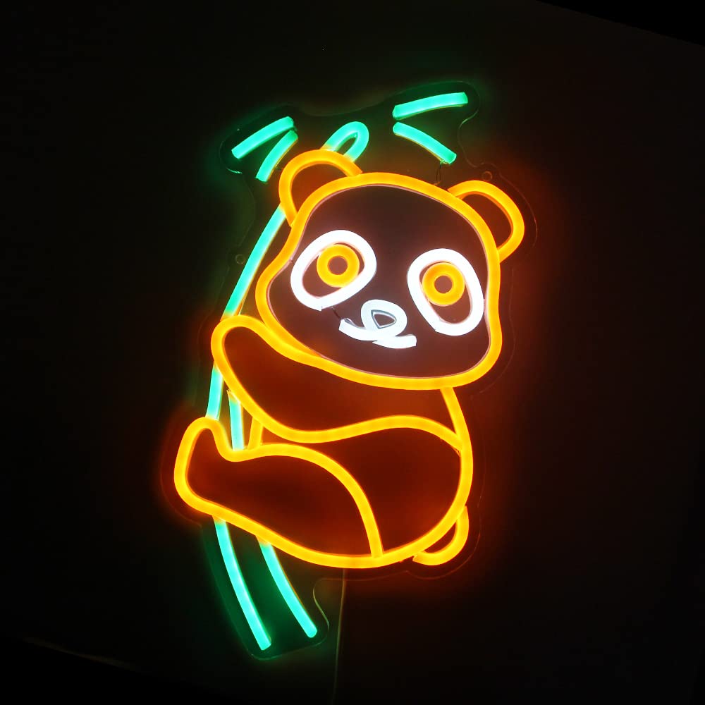 **Aclorol Panda Neon Sign - Cute Bear LED Wall Light for Bedroom Decor, 3D Aesthetic Night Light for Kids, Boys & Girls - USB Powered - Perfect for Christmas, Birthday Gifts & Party Room Decor**