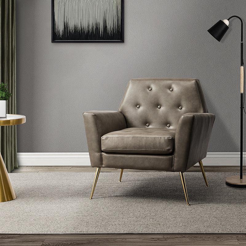 Raelynn Vegan Leather Armchair - Modern PU Leather Lounge Chair for Living Room, Office & Bedroom - Eco-Friendly Faux Leather Accent Chair for Home Decor