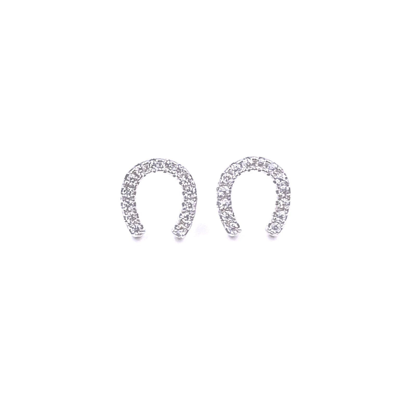Sterling Silver CZ Horseshoe Stud Earrings for Women - Elegant & Lucky Jewelry Gift for Birthday, Anniversary, or Everyday Wear