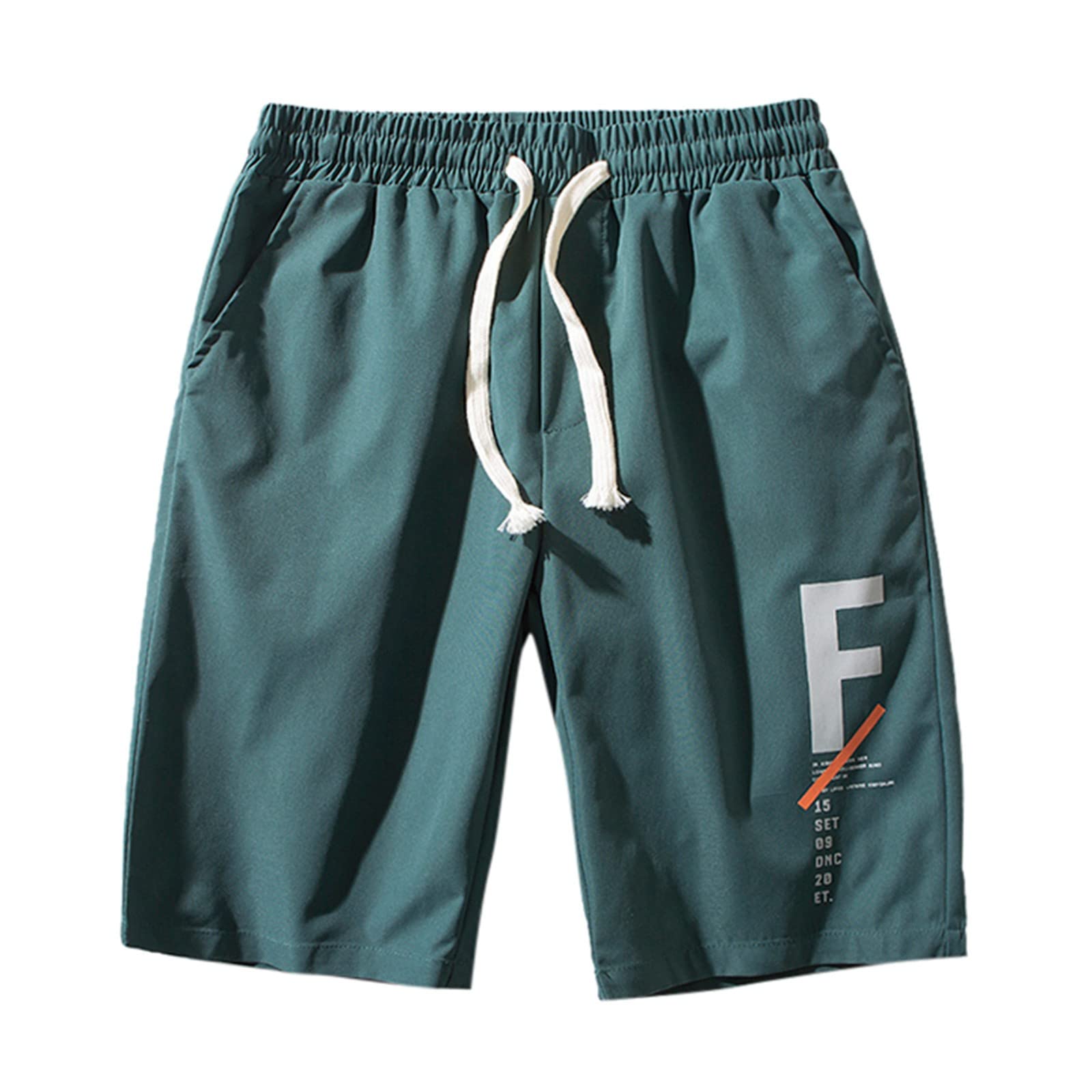 Treadyouth Men's Summer Solid Color Casual Shorts - Printed Drawstring Loose Fit Running Athletic Shorts for Sports & Fitness | Perfect for Gym, Jogging, and Outdoor Activities