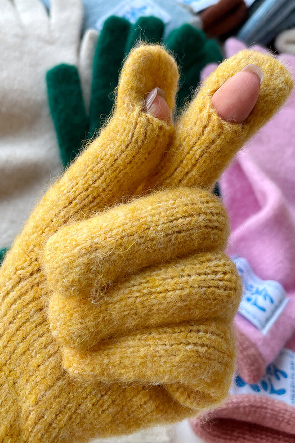 Solid Color Macaron Warm Knitted Touchscreen Gloves for Women - Soft Winter Gloves for Phone Use, Driving, and Outdoor Activities