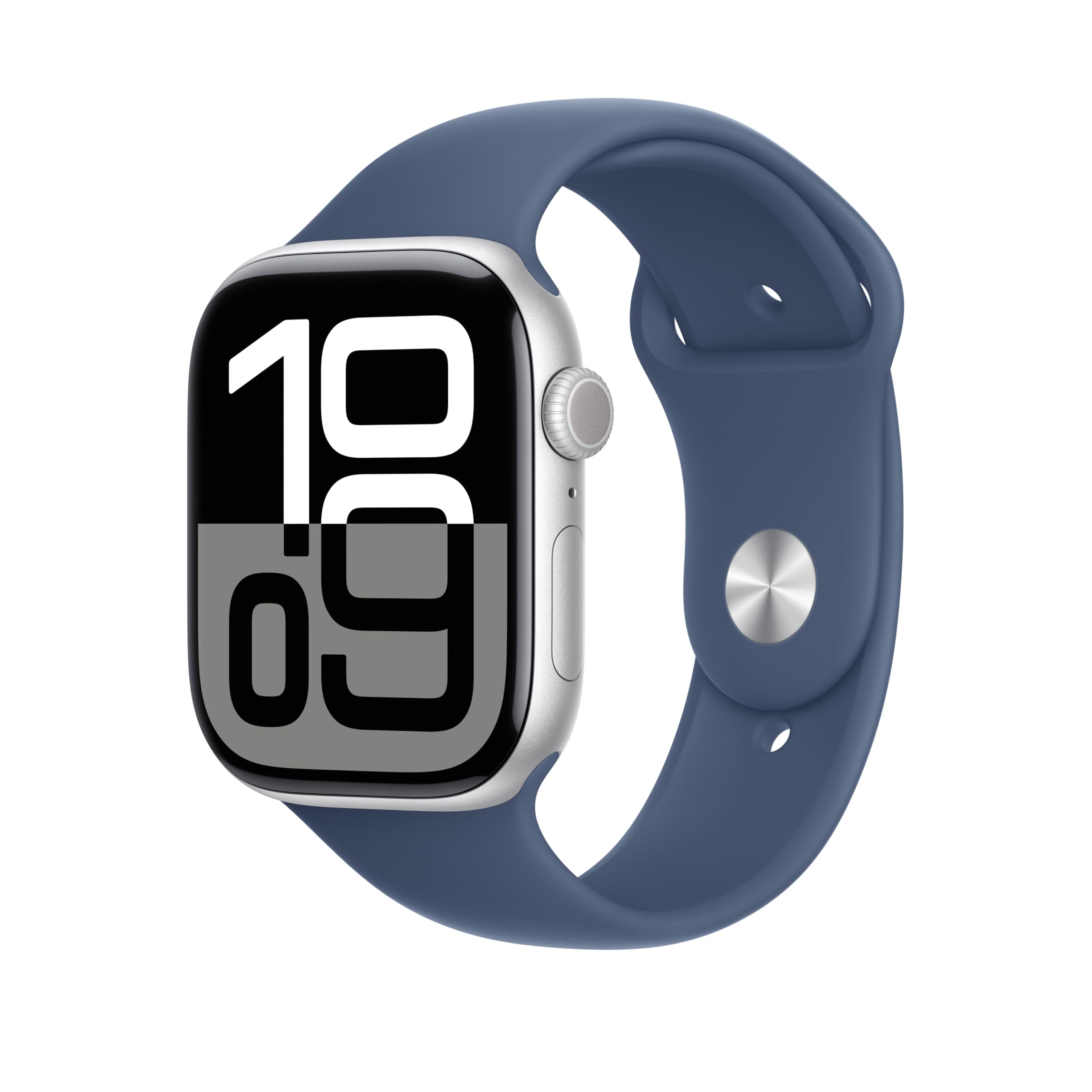 Apple Watch Band 46mm - Sport Band for Apple Watch Series 8/7/6/SE - Soft Silicone Strap in Denim Blue (M/L Size) - Perfect for Workouts, Running & Everyday Wear