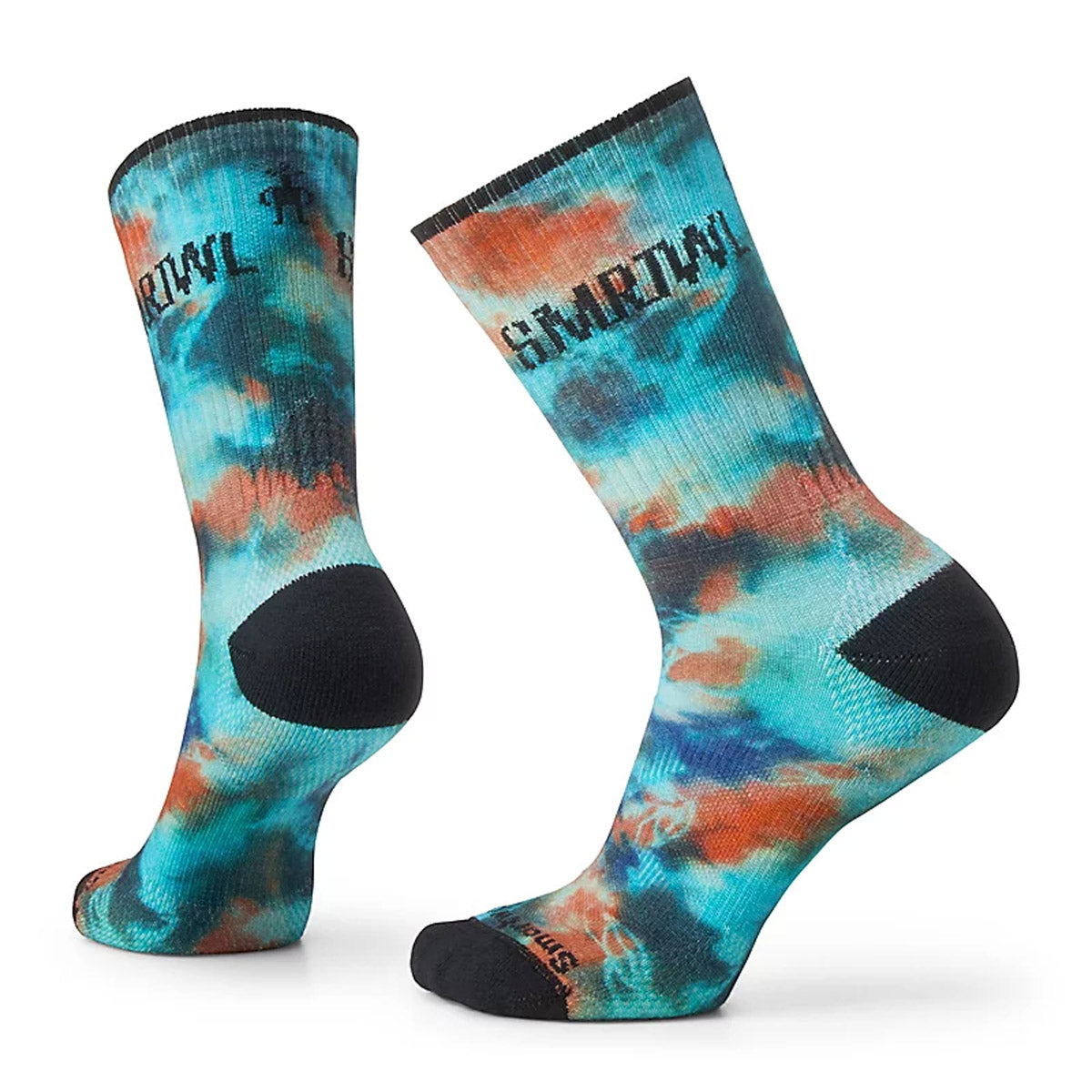 Comfortable Tie Dye Athletic Crew Socks with Targeted Cushioning - Perfect for Running, Yoga & Gym Workouts