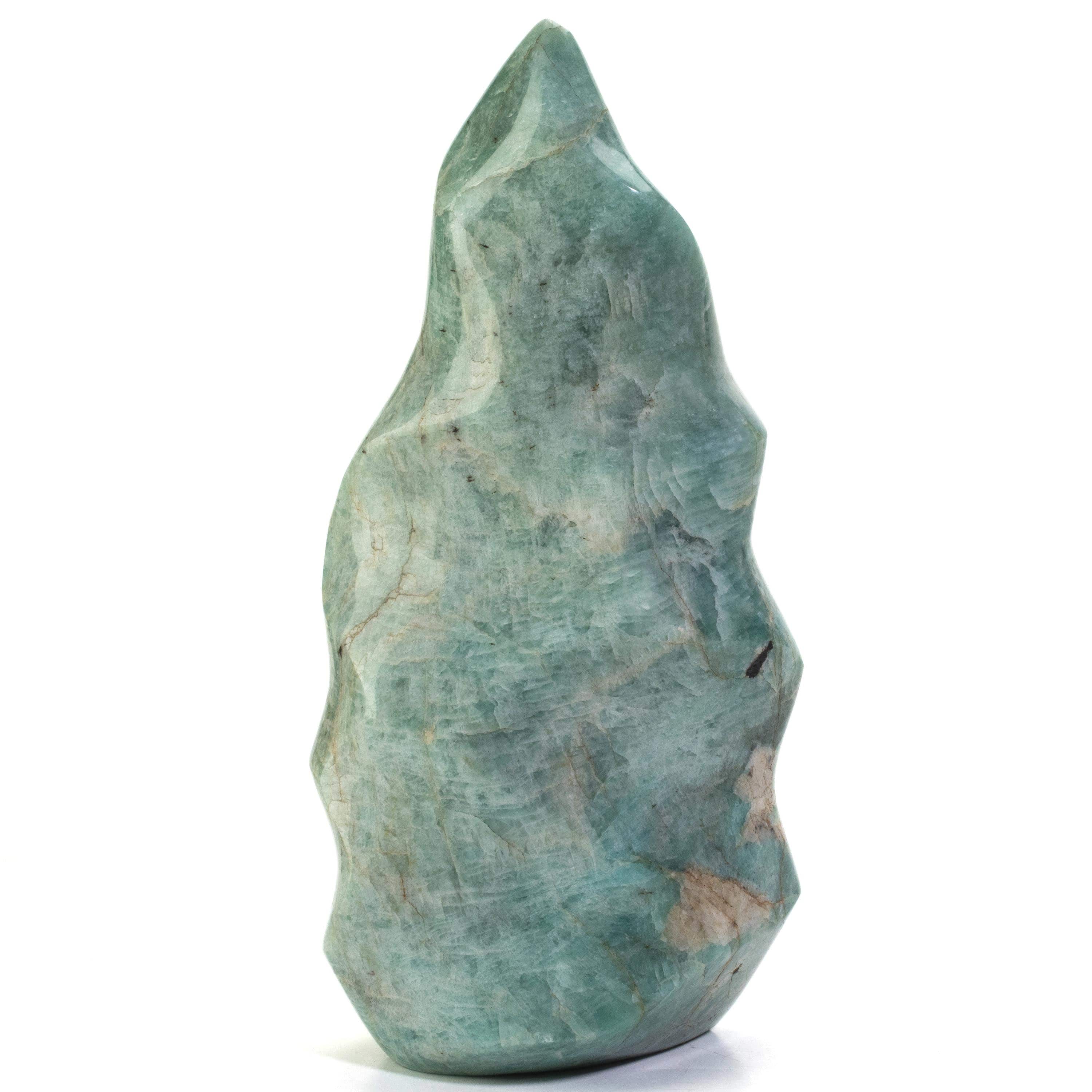 Amazonite Twist Flame Beads - 10mm Gemstone Beads (3,100g) for Jewelry Making, DIY Crafts & Spiritual Healing