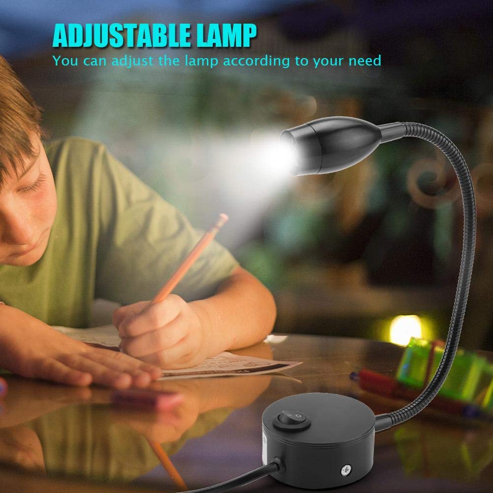 Garosa Adjustable LED Desk Lamp - Touch Control Dimmable Reading Light with Flexible Gooseneck for Bedroom, Office, Study, Workbench, Hotel (50~240V) - Perfect for Night Reading, Studying, and Workspace Lighting