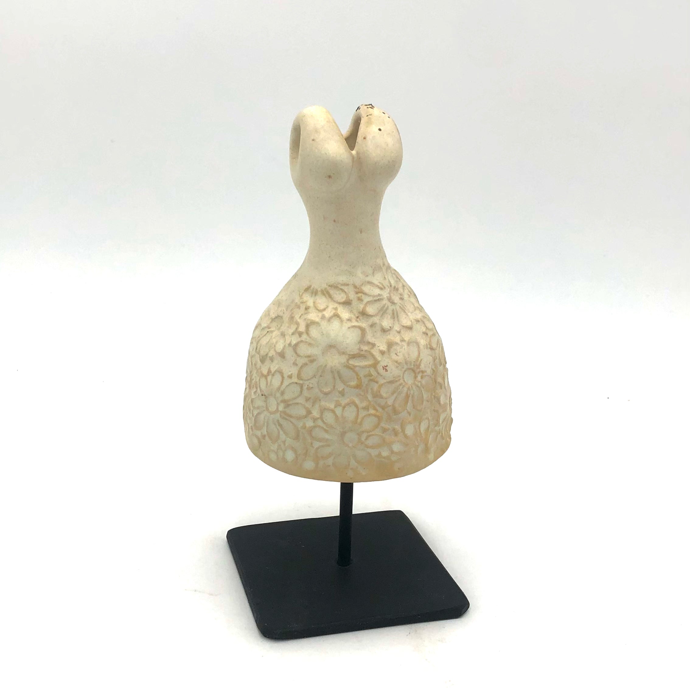 Cathy Broski Ceramic Sculpture on Base - Assorted Dresses Design - Elegant Home Decor, Office Display, and Gift Idea