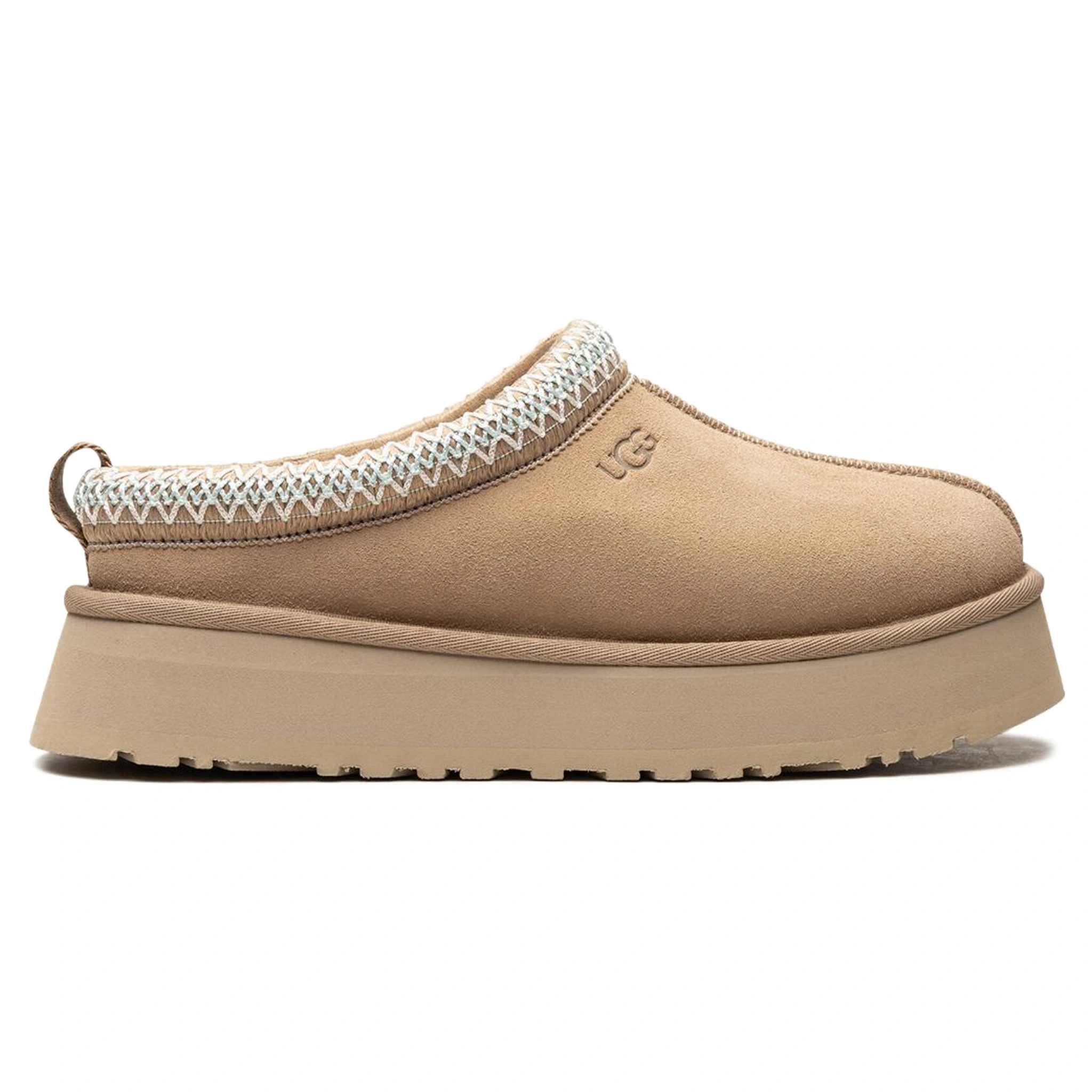 UGG Tazz Platform Sand Slippers for Women - Comfortable Fuzzy House Shoes with Platform Sole - Perfect for Indoor Lounging and Cozy Home Wear