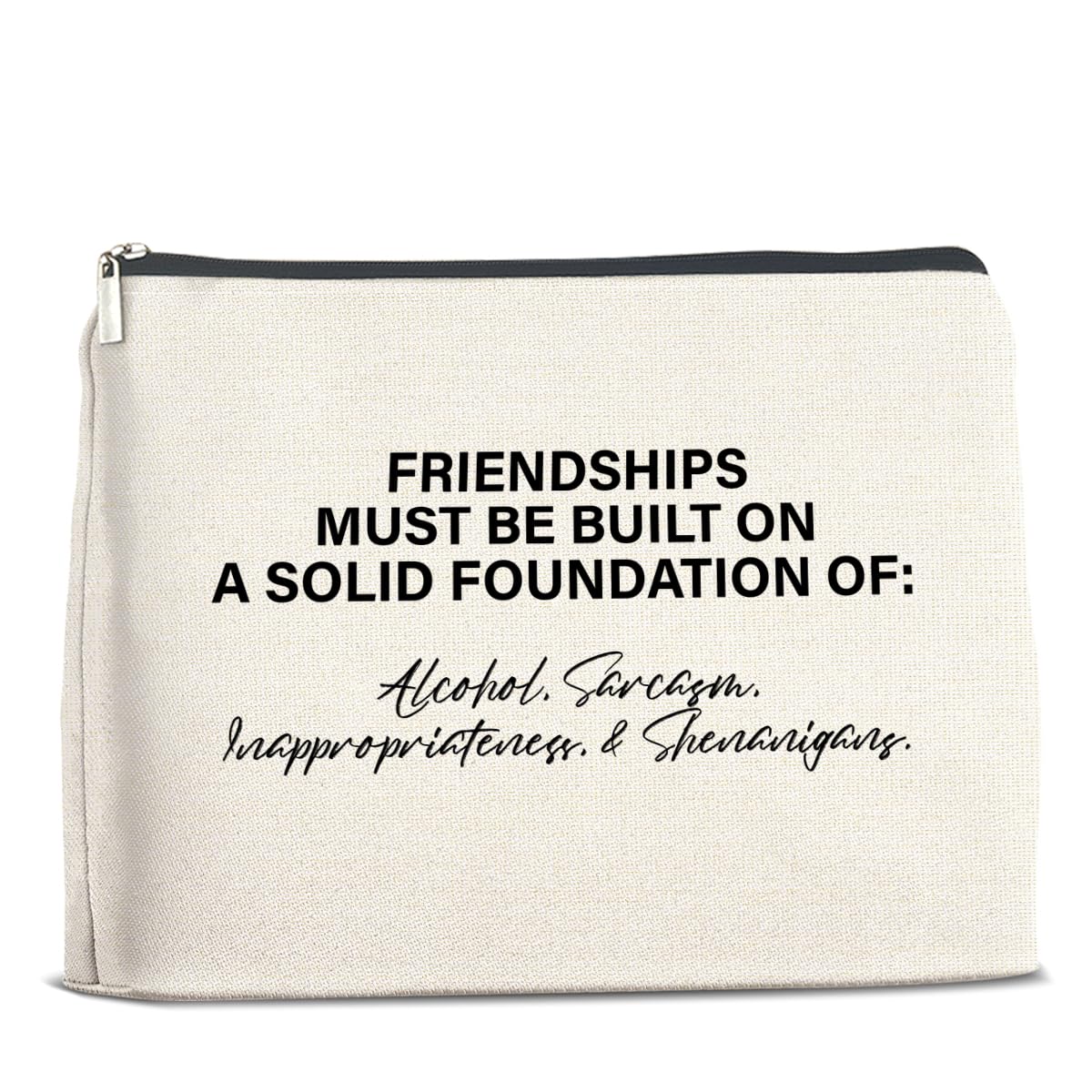 Funny Friendship Makeup Bag for Women - Bestie Gift for Travel & Daily Use