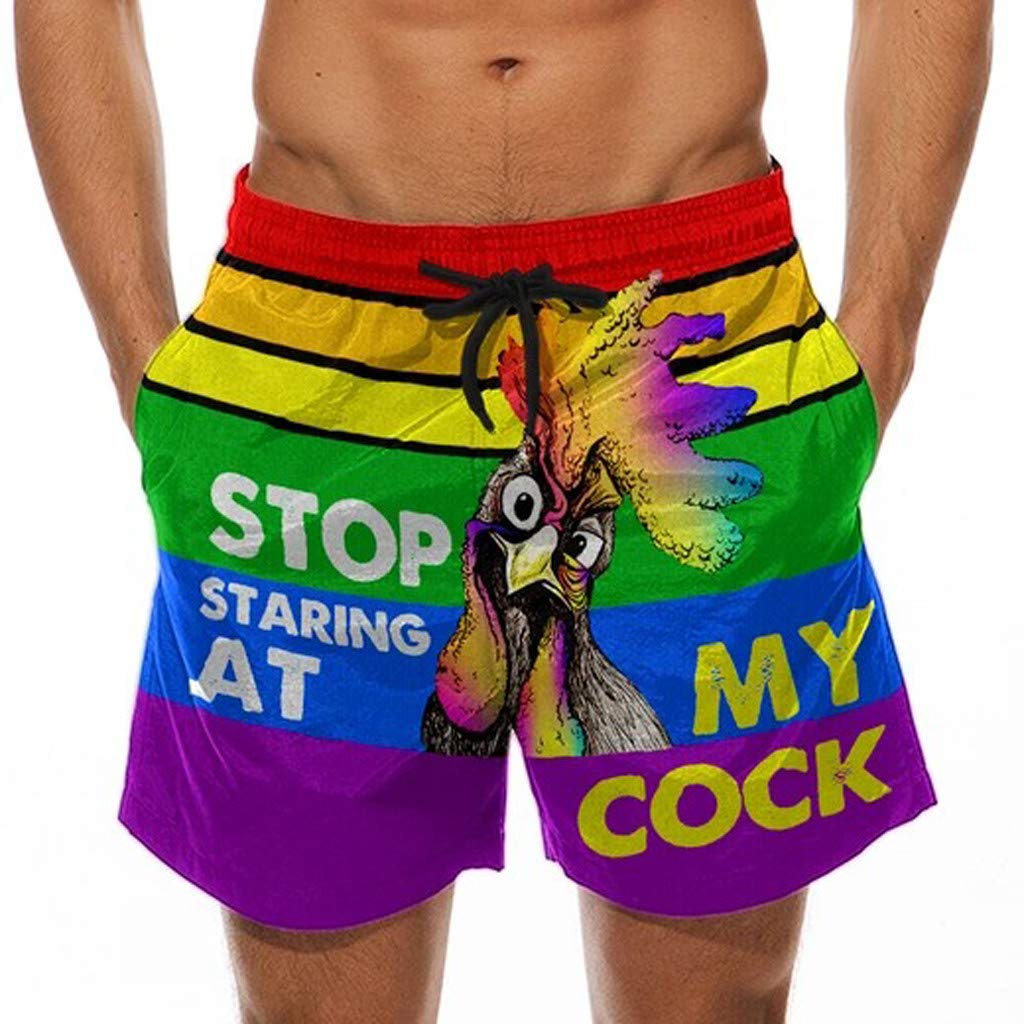 **Men's Quick-Dry Athletic Shorts with Lace-Up Pockets - Funky Print Gym & Beach Shorts for Workout, Festival, Vacation - Ideal Father's Day Gift for Active Men**    *(Perfect for Running, Hiking, Swimming, Summer Travel & Outdoor Activities)*