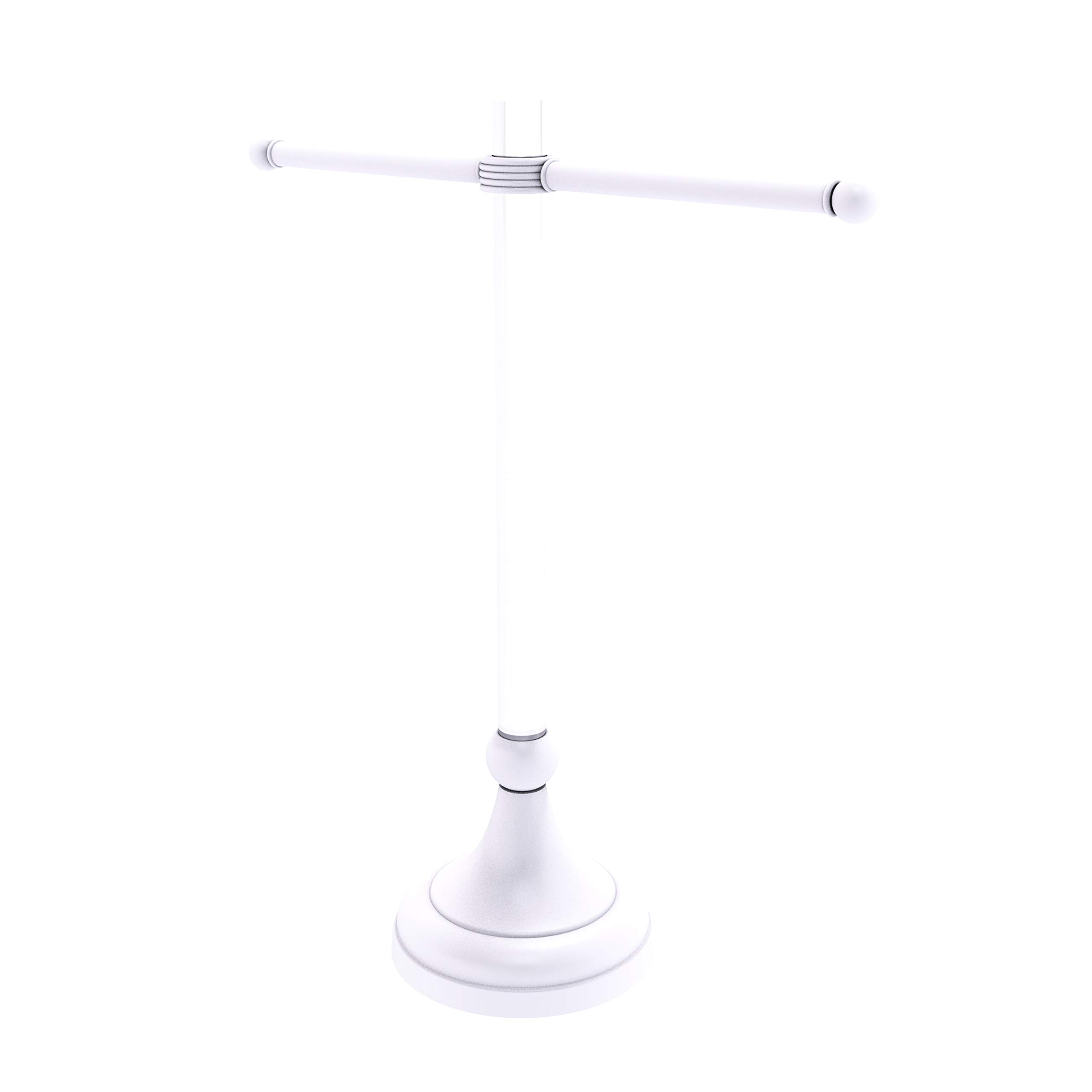 Allied Brass PG-GTSG-11-WHM Matte White Towel Stand - Pacific Grove Collection with Free Guest Grooved Accents | Bathroom Decor, Guest Bath Essentials, Luxury Home Accessories