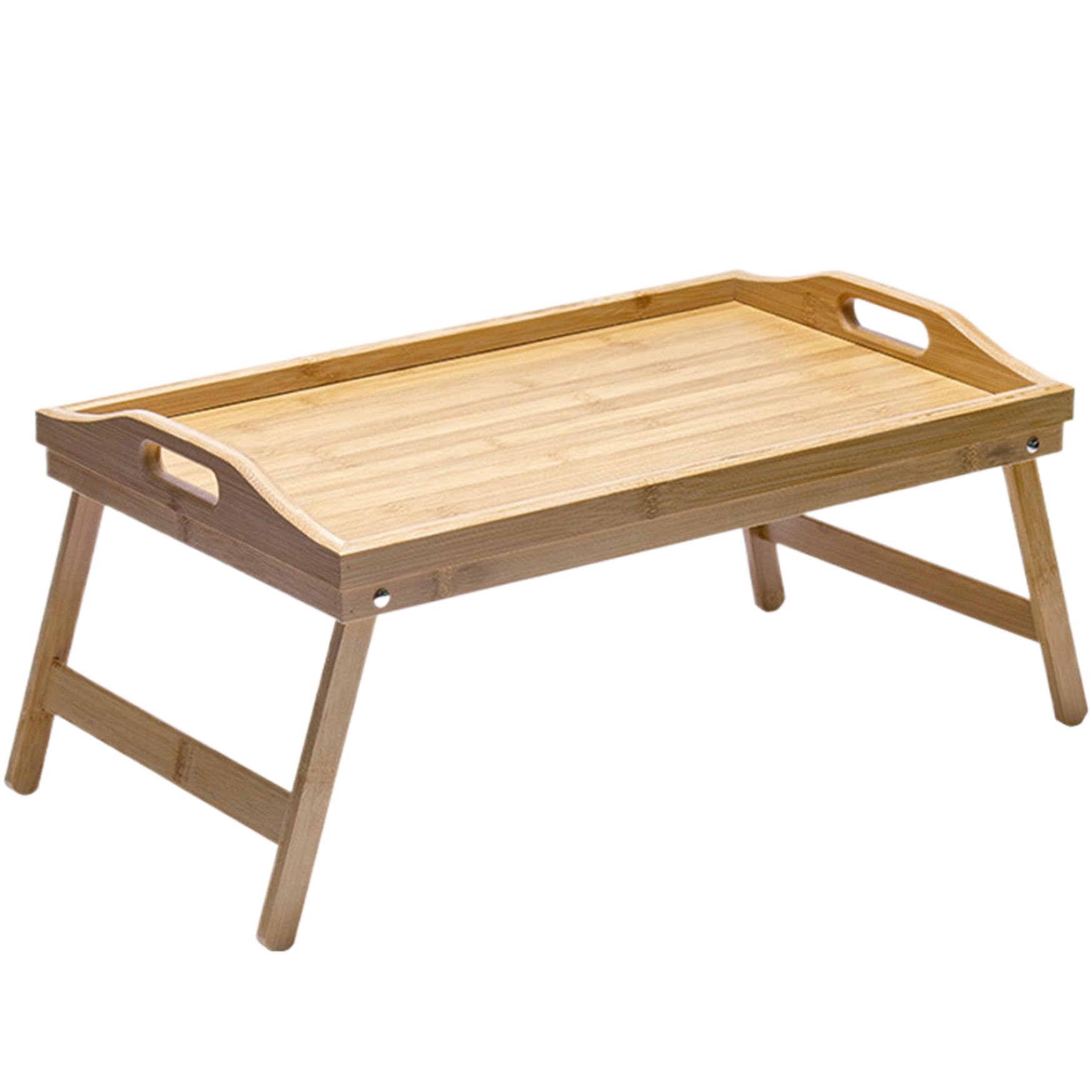 Foldable Wooden Breakfast Tray with Legs and Handles - 11.8x19.7x9.3 Inch Sturdy Bed Tray Table for Breakfast in Bed, Laptop Work, Reading or Snacking - Perfect for Home, Office and Dorm Room Use