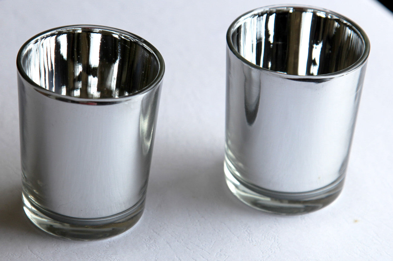 10 Pack Silver Mercury Glass Votive Candle Holders - Elegant Wedding, Bridal & Baby Shower Decor, Party Centerpieces & Home Decoration - Perfect for Romantic Ambiance, Table Settings & Holiday Displays