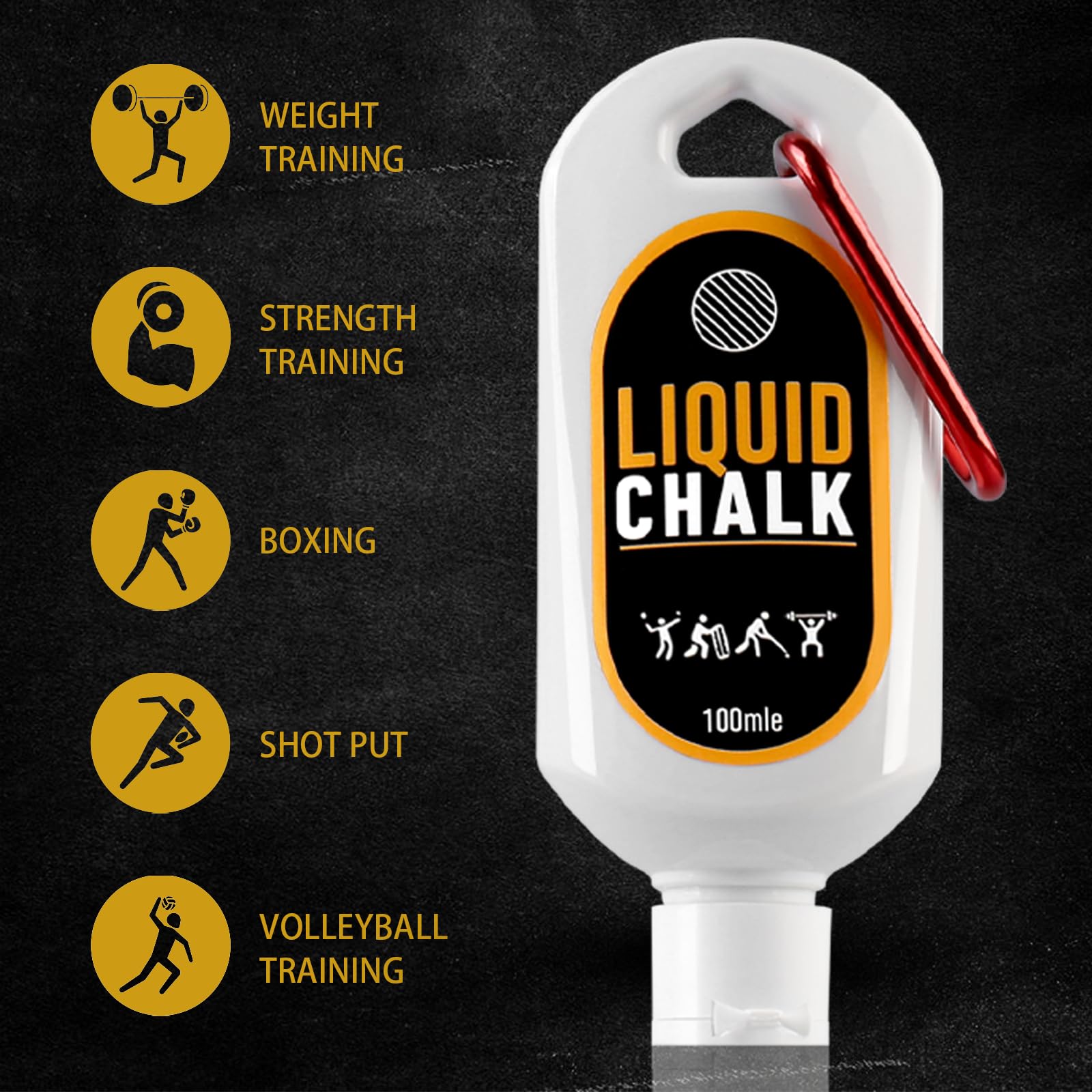 Liquid Chalk for Weightlifting - 100ml Non-Mess Gym Chalk for Rock Climbing, Cross Training & Powerlifting | Enhanced Grip Approved for Gyms | Perfect for Competition & Training Sessions