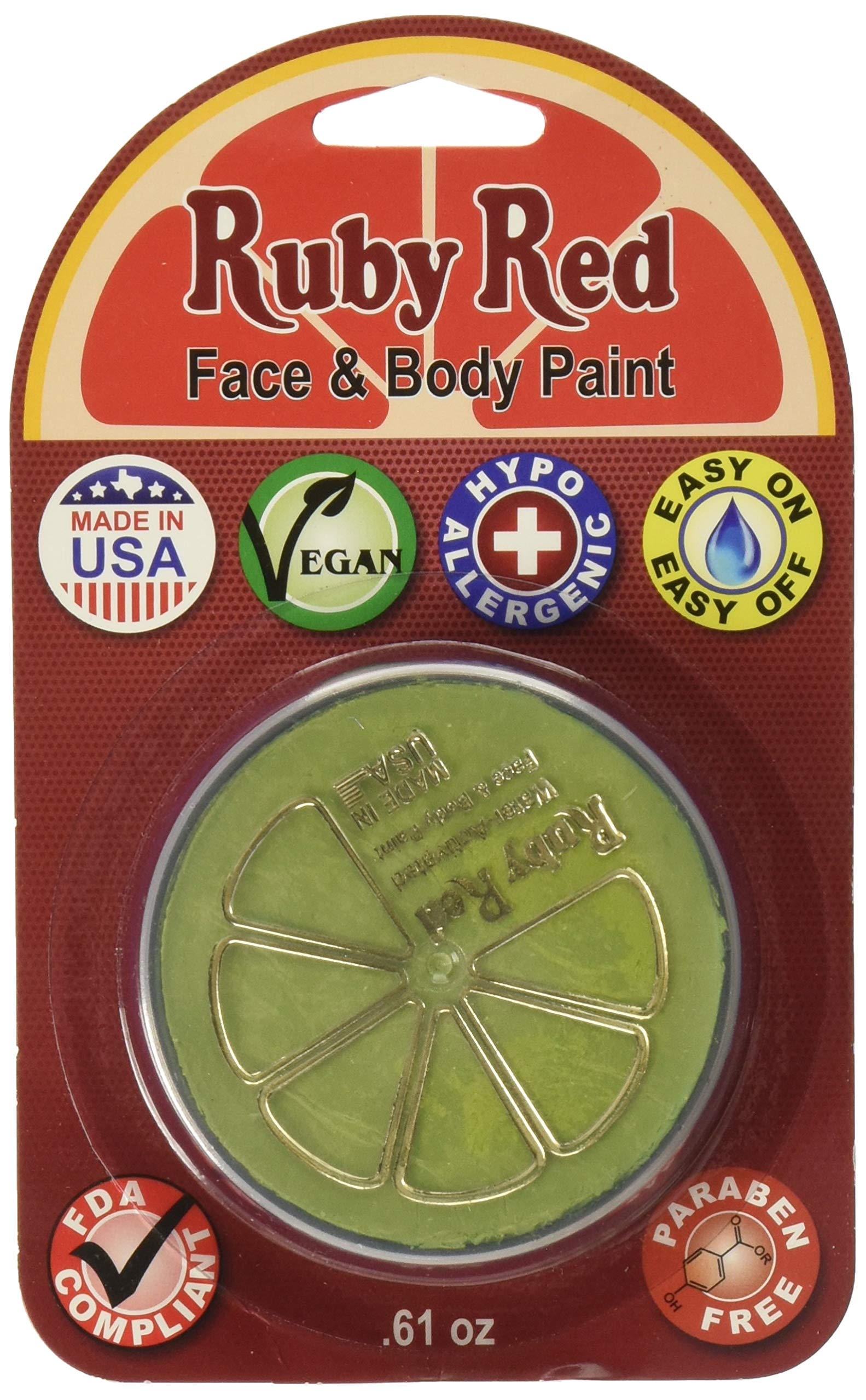 Ruby Red & UV Light Green Face Paint - 18 ML | Professional Water-Based Makeup for Halloween, Cosplay & Body Art | Safe for Kids & Adults