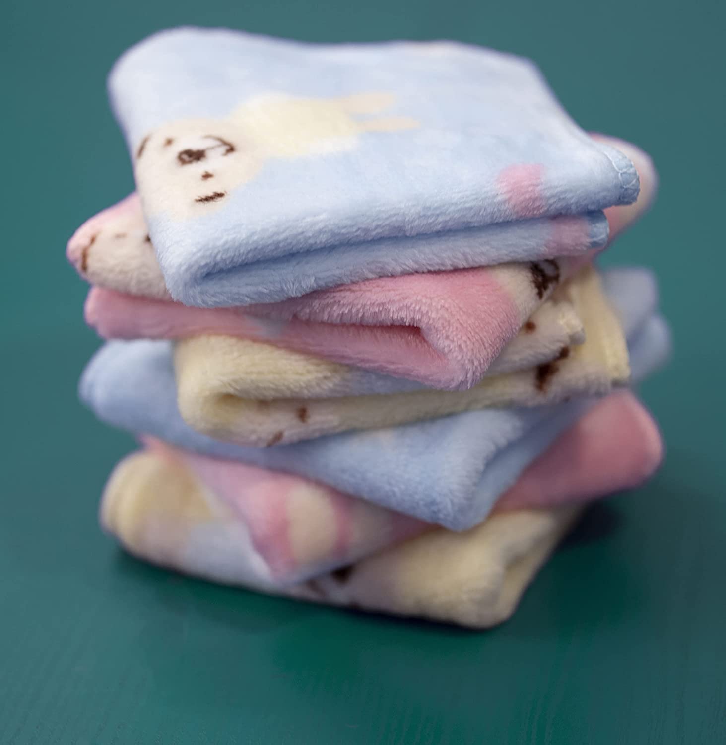 ANESHA 6-Pack Soft Microfiber Face Towels for Kids, Women & Babies - Ultra Absorbent 10x10 Inch Handkerchiefs - Perfect Baby Shower Gift & Daily Use for Face, Makeup Removal & Travel - Multi-Colored Set