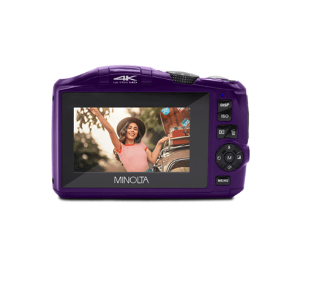 MINOLTA MND55 64MP Autofocus Digital Camera with 4K Ultra HD Video, WiFi Connectivity & Purple Body - Perfect for Vlogging, Travel Photography and Content Creation