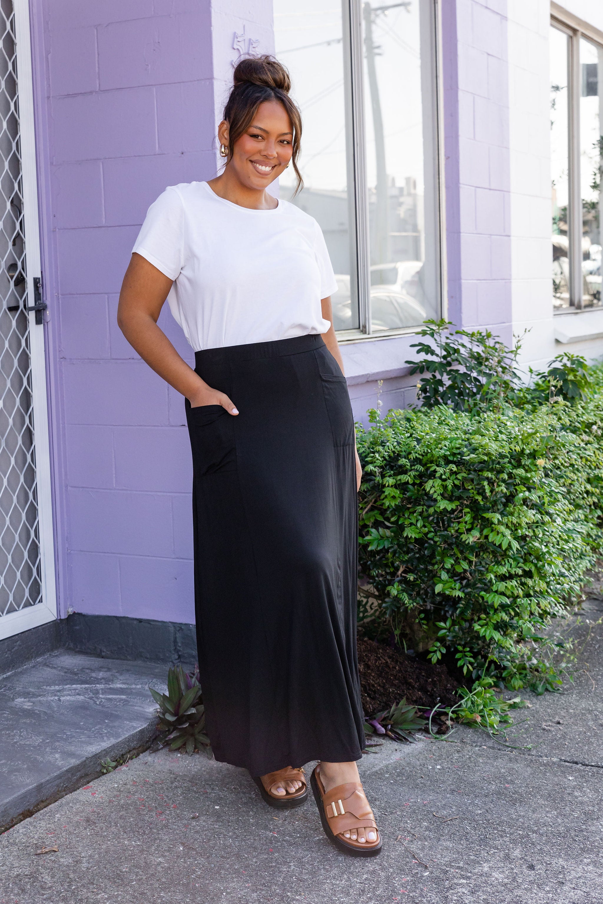 Olivia Maxi Skirt for Women - Elegant Black Long Flowy Skirt with High Waist | Perfect for Casual Wear, Beach, Vacation & Boho Outfits