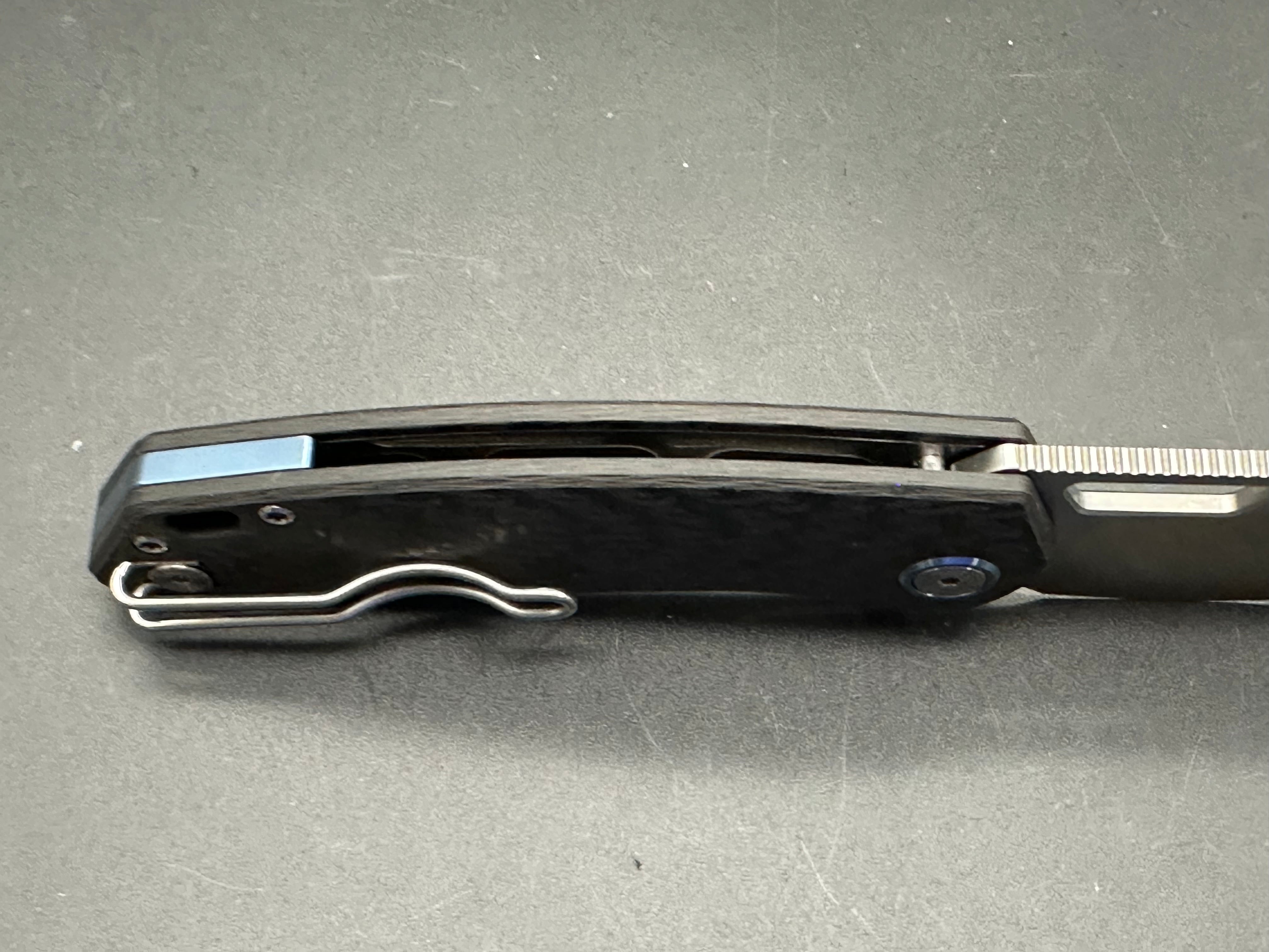 DIVO KNIVES GROWLER V2 Pocket Knife - 154CM Satin Plain Edge Blade with Carbon Fiber Handle - EDC Folding Knife for Camping, Hiking & Outdoor Adventures