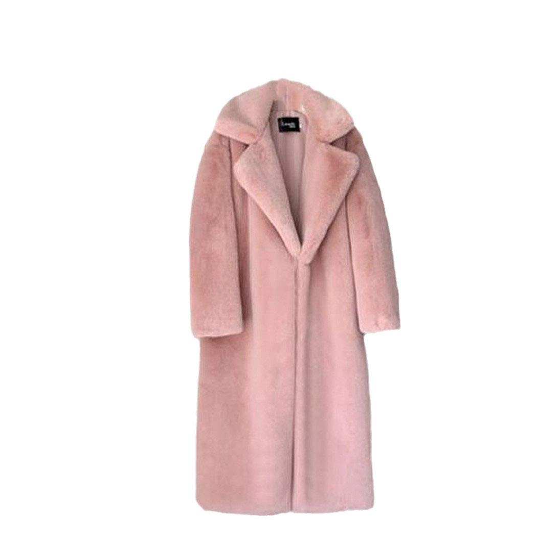 Women's Winter Faux Fur Long Coat with Belt - Warm Thick Turn-Down Collar Jacket for Cold Weather | Perfect for Outdoor Activities, Date Nights & Holiday Parties