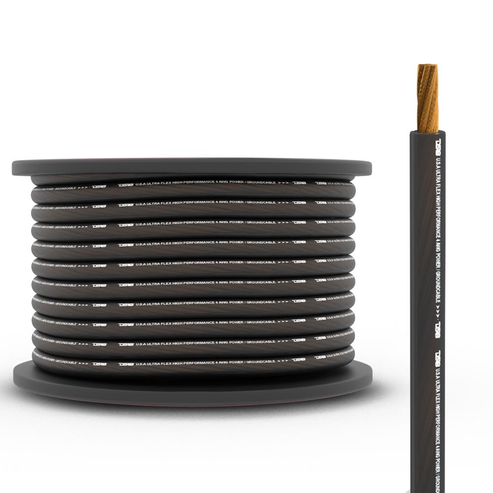 4 Gauge CCA Ground Power Cable - 100 Feet Heavy Duty Wire for Car Audio, Solar Panels, and Electrical Wiring