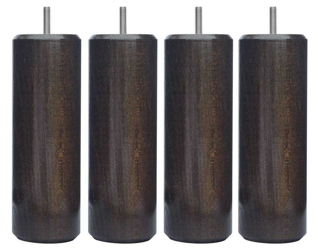 Margot 3700527818726 Chameleon Cylinder Bed Legs - Set of 4 Wenge Wood Legs (20cm Height) - Perfect for Modern Bed Frames, Sofa Risers & Furniture Elevation