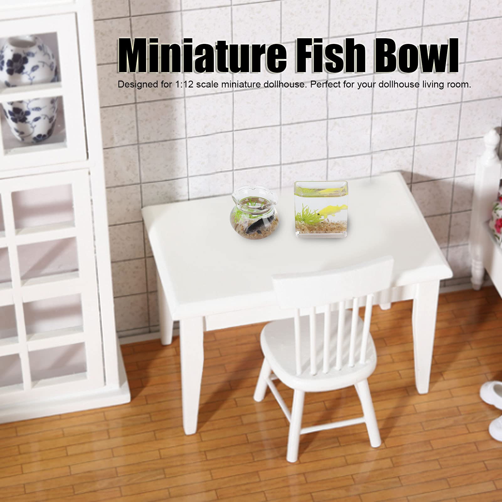 Tnfeeon 1:12 Scale Miniature Fish Bowl - Clear Glass Dollhouse Accessory for Realistic & Minimalist Decor | Perfect for Dollhouse Displays, Fairy Gardens & Miniature Scenes