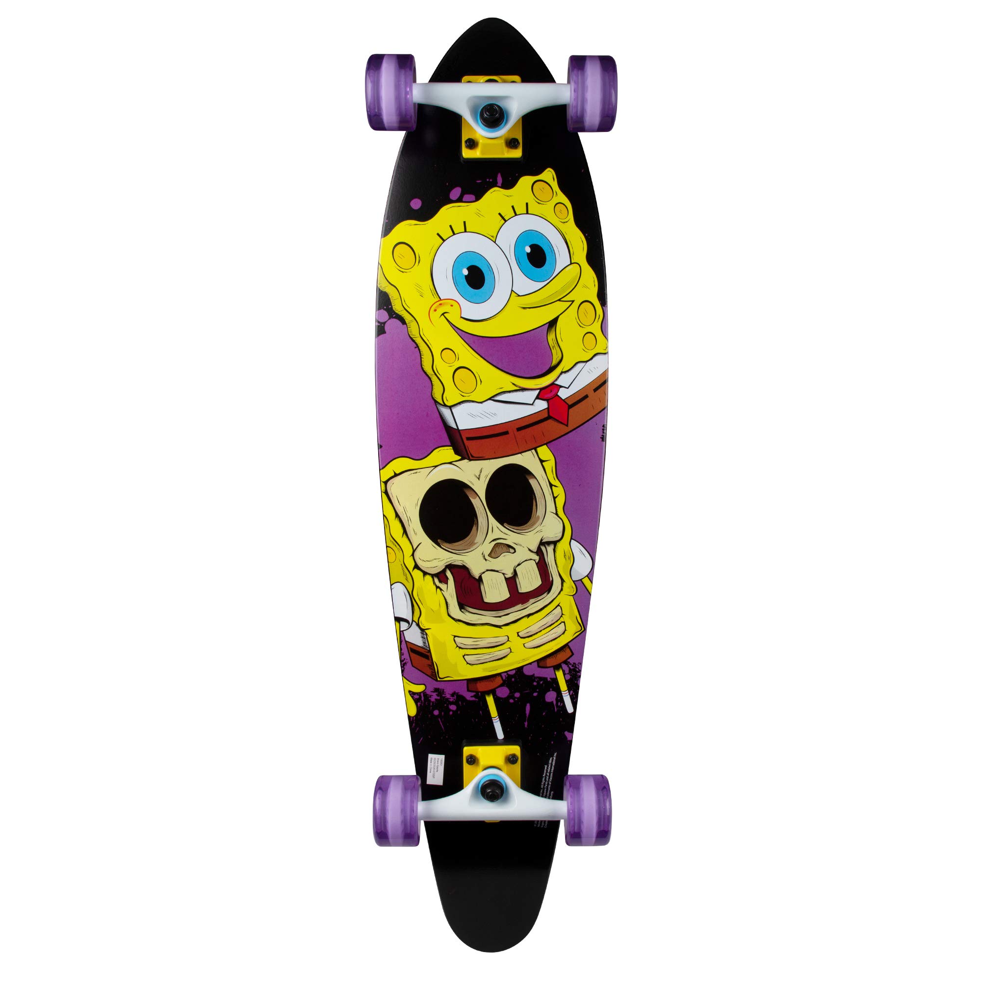 Kryptonics Spongebob 36-Inch Longboard Complete Skateboard for Cruising & Commuting - Perfect for Beginners & Adults - Durable Deck & Smooth Wheels for Street & Park Riding