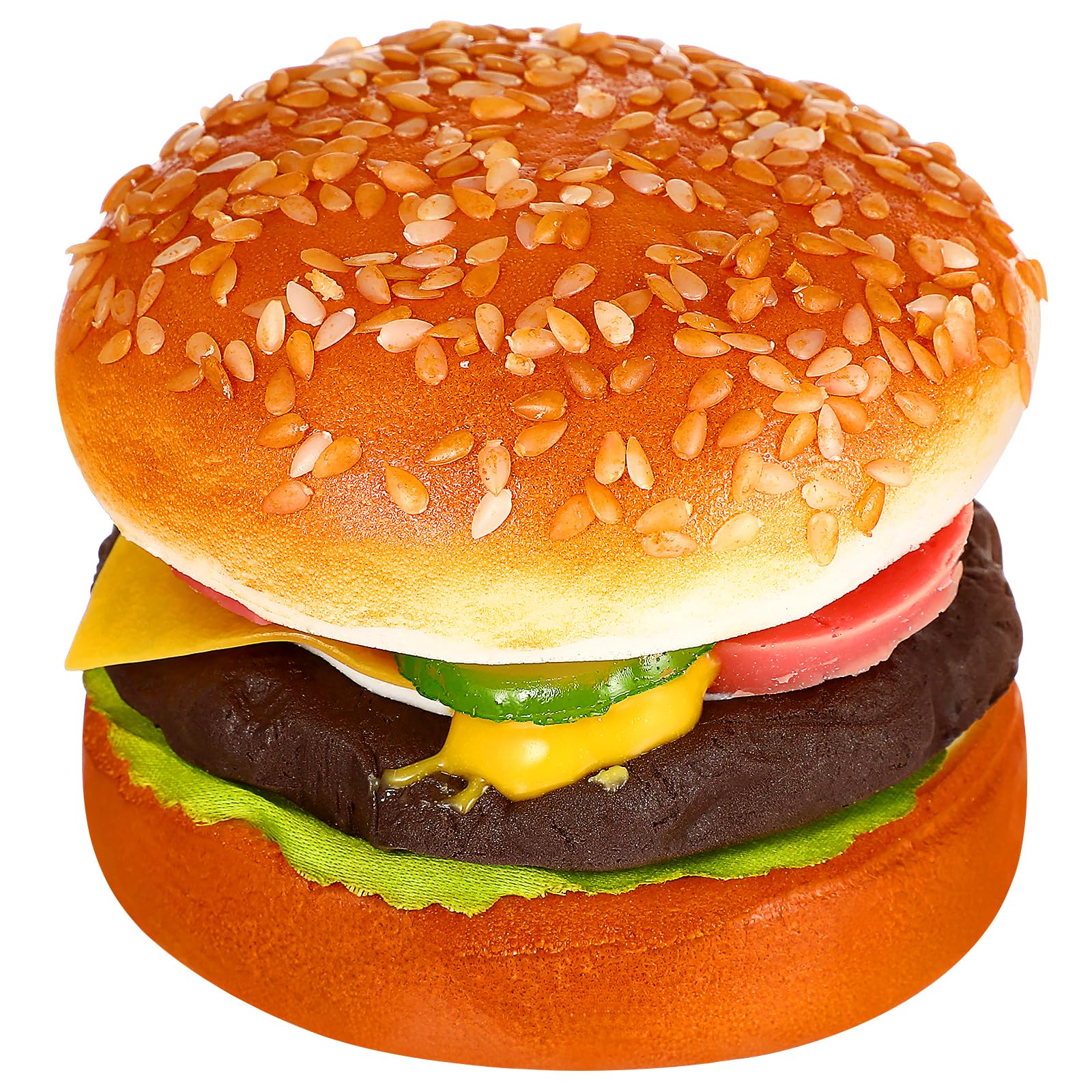 Lifelike Artificial Hamburger Model - Fake Burger Bread Figurine for Baking Photography Props, Birthday Party Favors, Home & Kitchen Decor - Perfect for Food Styling, Photography Backdrops, and Themed Party Decorations
