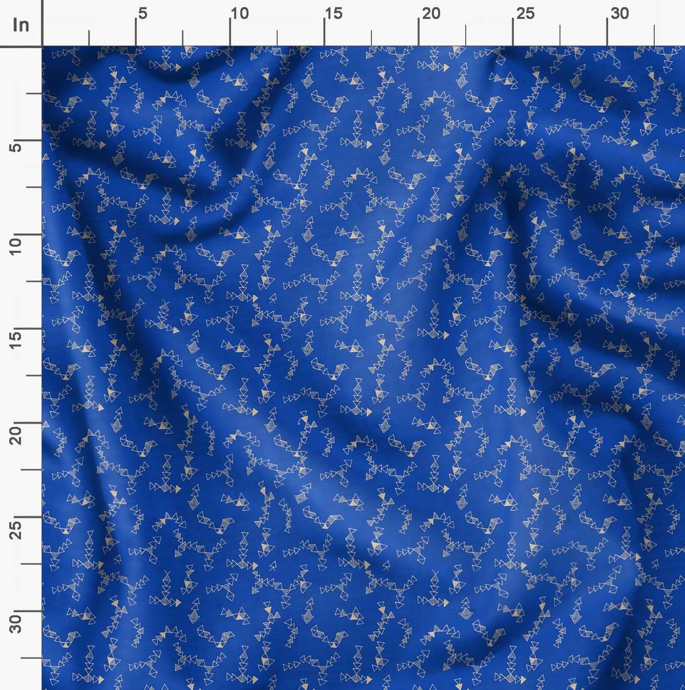 Soimoi Moss Georgette Blue Fabric by The Yard - 42 Inch Wide Geometric Printed Fabric for DIY Crafts, Dresses & Home Decor - Modern Triangle Art Design Material for Sewing Projects