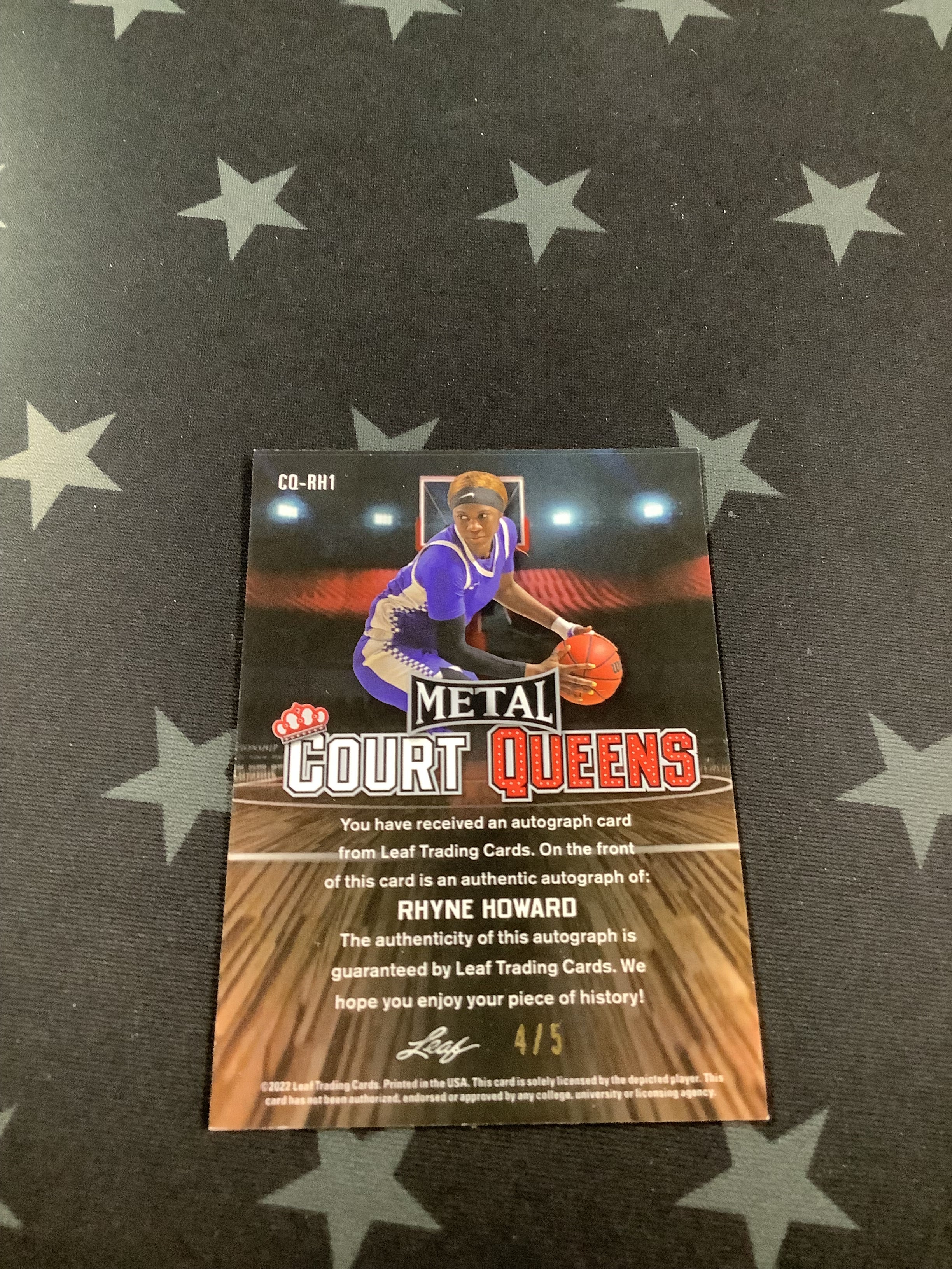 2022 LEAF METAL RHYNE HOWARD COURT QUEENS AUTO #CQ RH1 /5 - Rare Basketball Trading Card for Collectors & Investors - Perfect for NBA Memorabilia Collections & Sports Card Shows