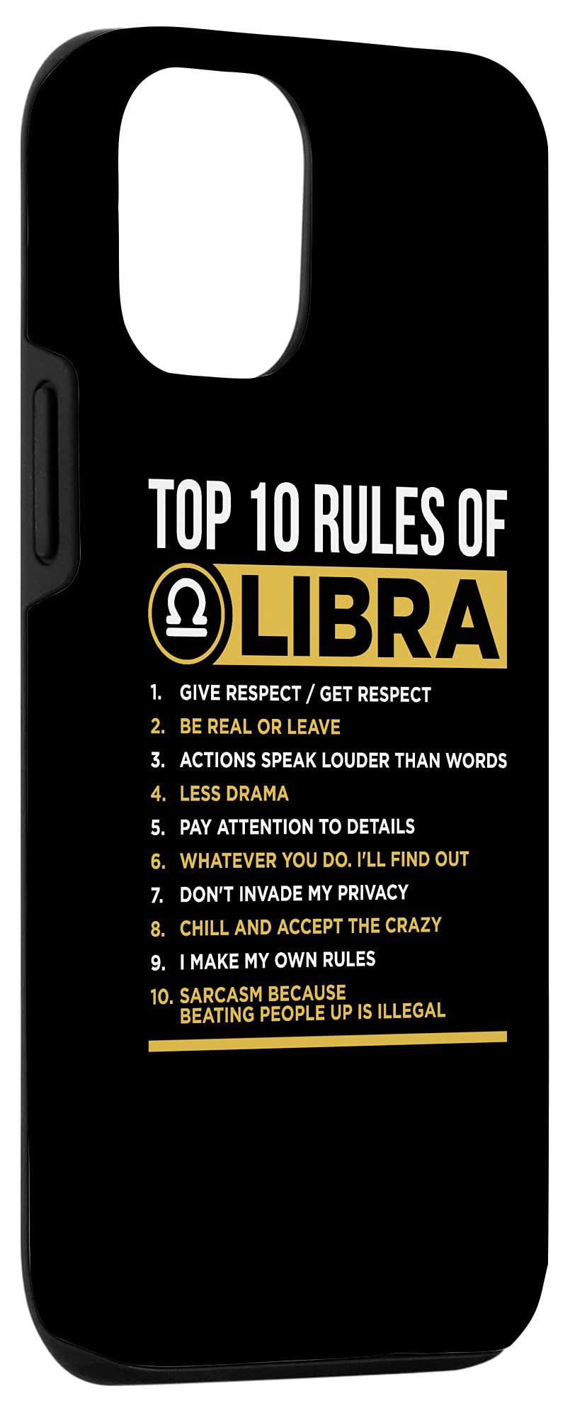 iPhone 12/12 Pro Funny Zodiac Horoscope Case - Libra Facts & Traits - Durable Protective Cover for Daily Use, Work & Travel