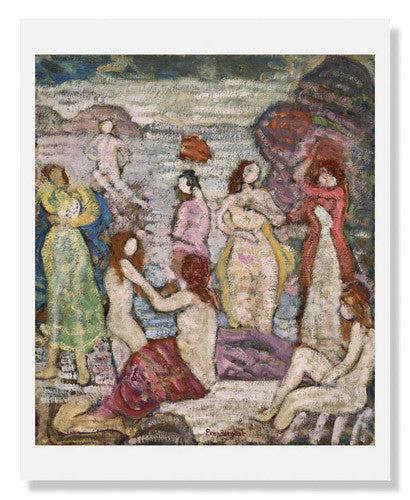 Maurice Brazil Prendergast Eight Bathers Art Print - Vintage Beach Scene Wall Decor for Living Room, Bedroom & Office
