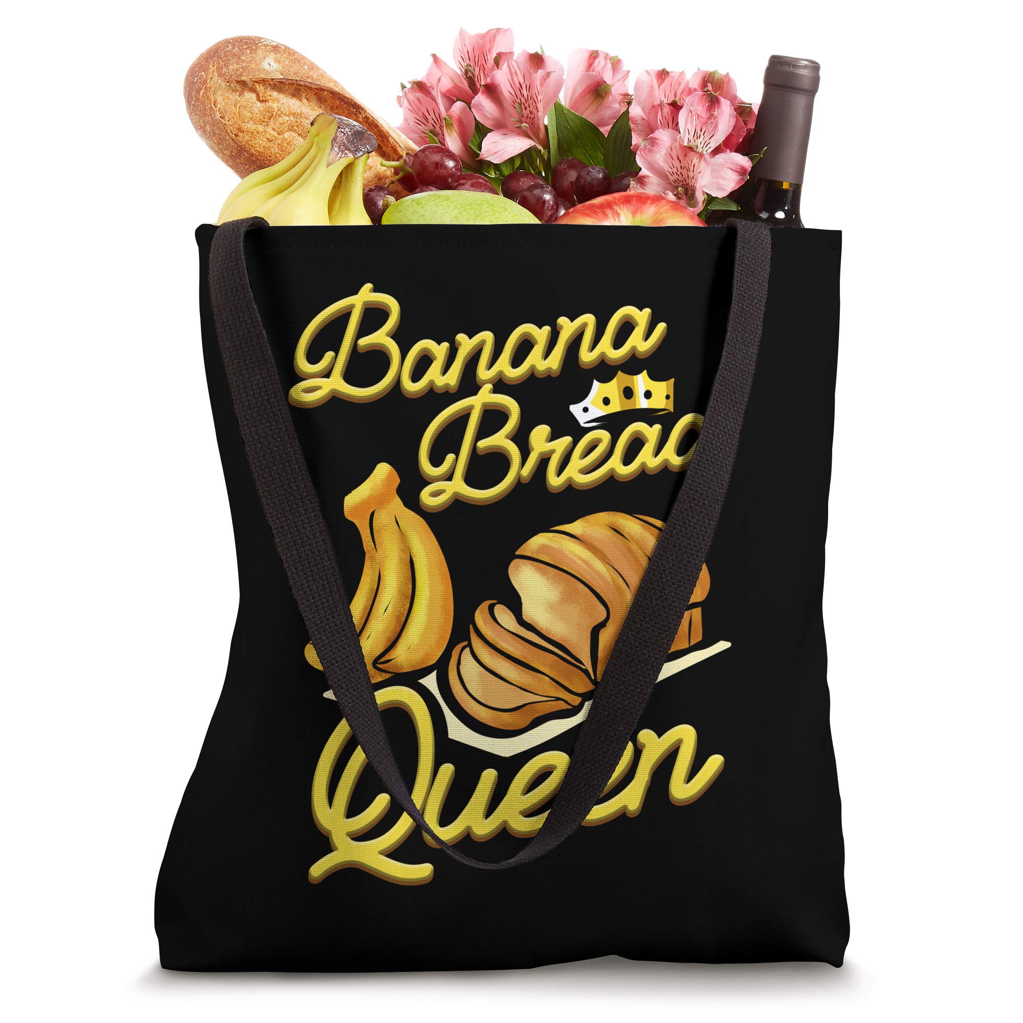 Vegan Baker Tote Bag - Banana Bread Queen Baking Gift - Perfect for Grocery Shopping, Farmers Market & Eco-Friendly Lifestyle