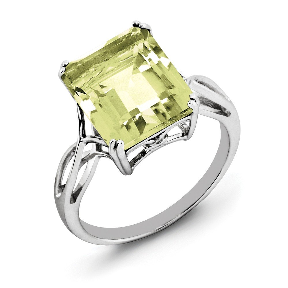 Black Bow Octagonal Lemon Quartz Sterling Silver Ring – Elegant Jewelry for Women, Perfect for Parties, Weddings & Everyday Wear