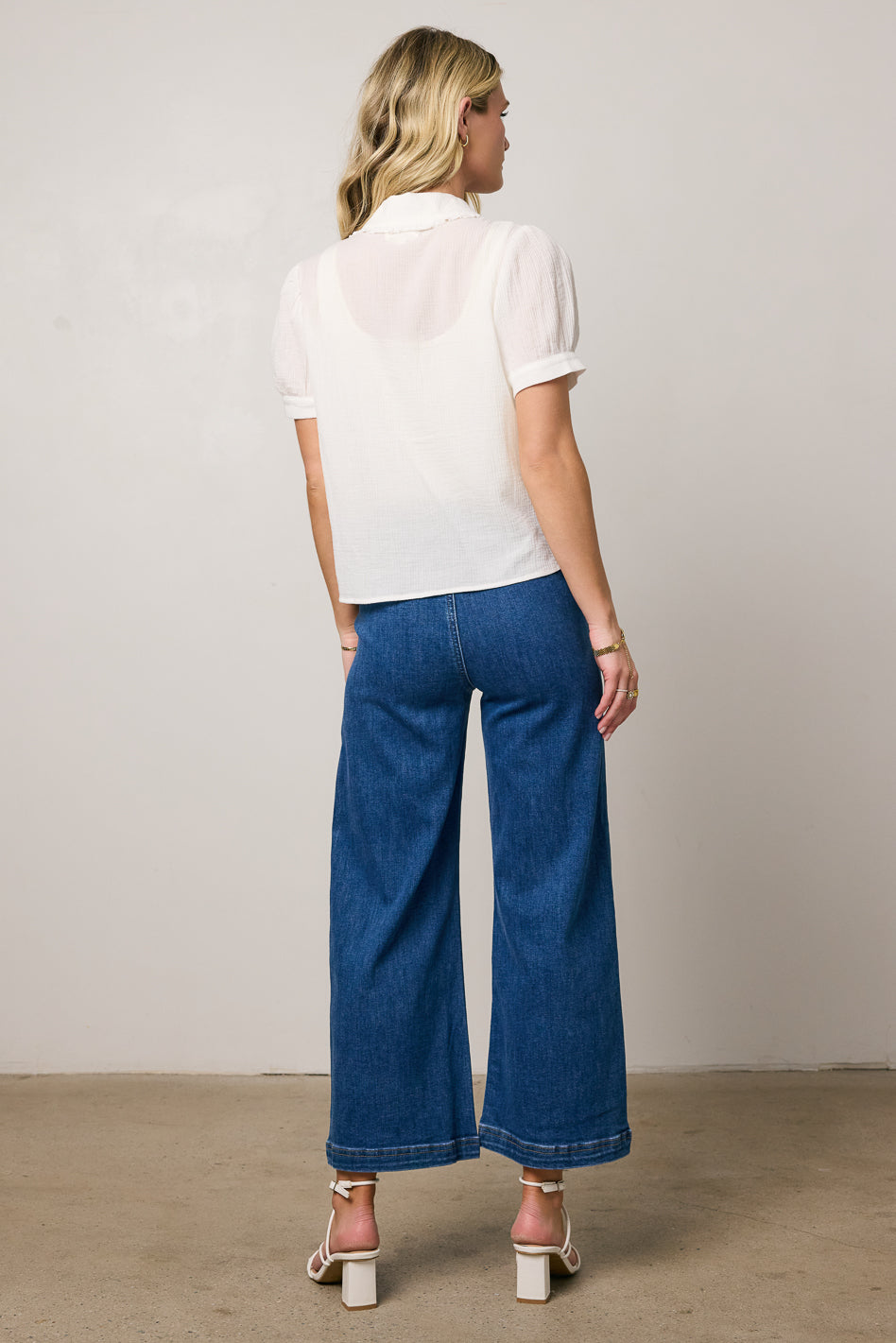 Kinley Sheer Blouse for Women - Lightweight Flowy Chiffon Top with V-Neck & Long Sleeves - Perfect for Office Wear, Date Night & Casual Outfits