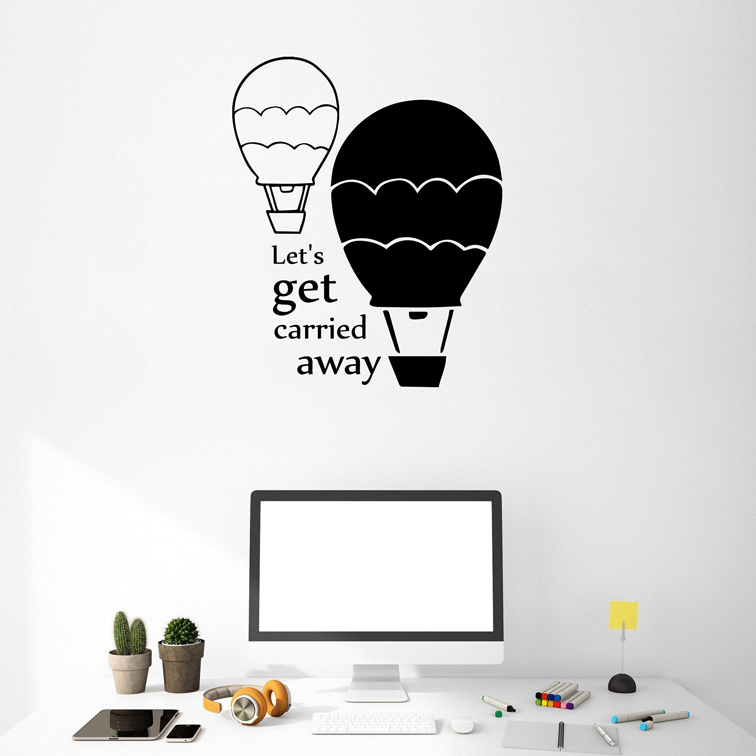 Hot Air Balloon Quote Wall Sticker - Inspirational Vinyl Decal for Kids Room, Nursery, Bedroom & Home Decor (10x8 inch) - Perfect for Girls, Boys, Kindergarten & Playroom Wall Art