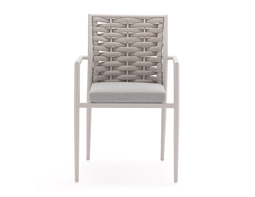 Couture Jardin Loop Outdoor Dining Chair - Modern Patio Furniture for Garden, Backyard, and Poolside Dining - Weather-Resistant & Stylish Design