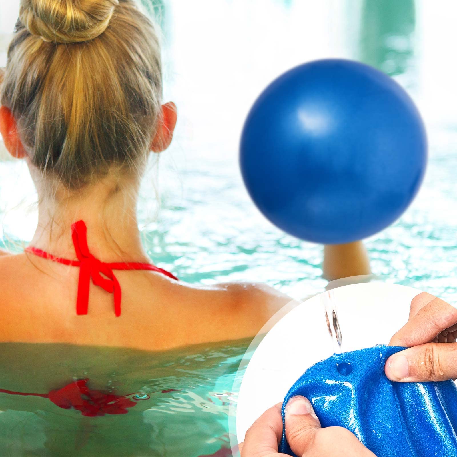 4 Pcs 10-Inch Water Resistance Exercise Balls - Low Impact Pool Workout Equipment for Adults & Seniors - PVC Aquatic Fitness Gear for Swimming, Water Aerobics & Physical Therapy (Pink, Blue, Purple, Red) - Perfect for Home Pools, Gym Classes & Rehabilitation Centers