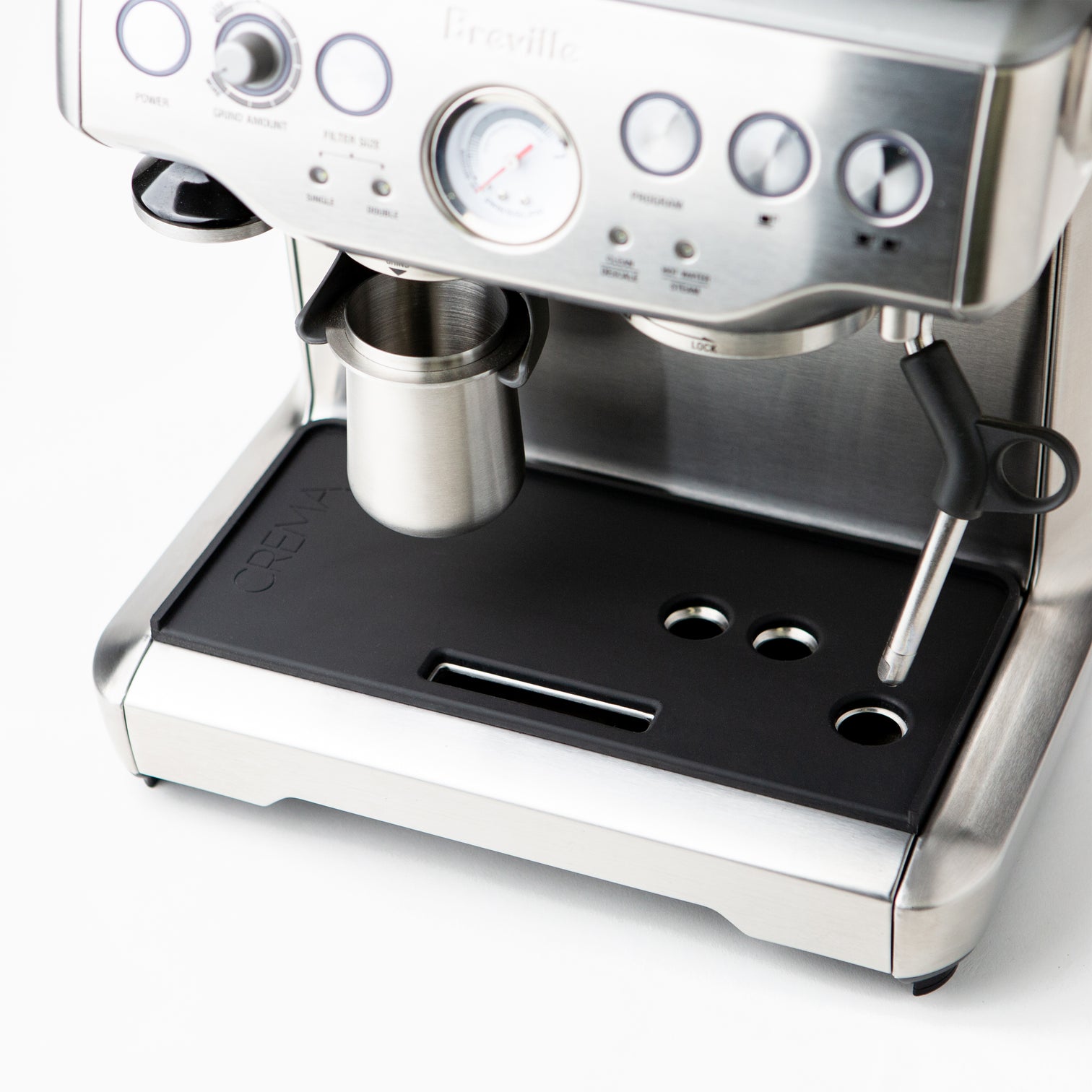 Premium Crema Tamping Mat for Breville Barista Express Espresso Machine - Non-Slip Silicone Coffee Puck Prep Station for Home Baristas & Coffee Shops